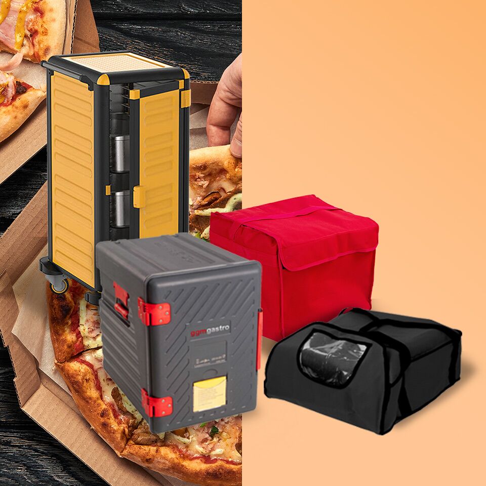 Sac à pizza / Sac isotherme - pour 8 boîtes à pizza 37x37cm - Rouge