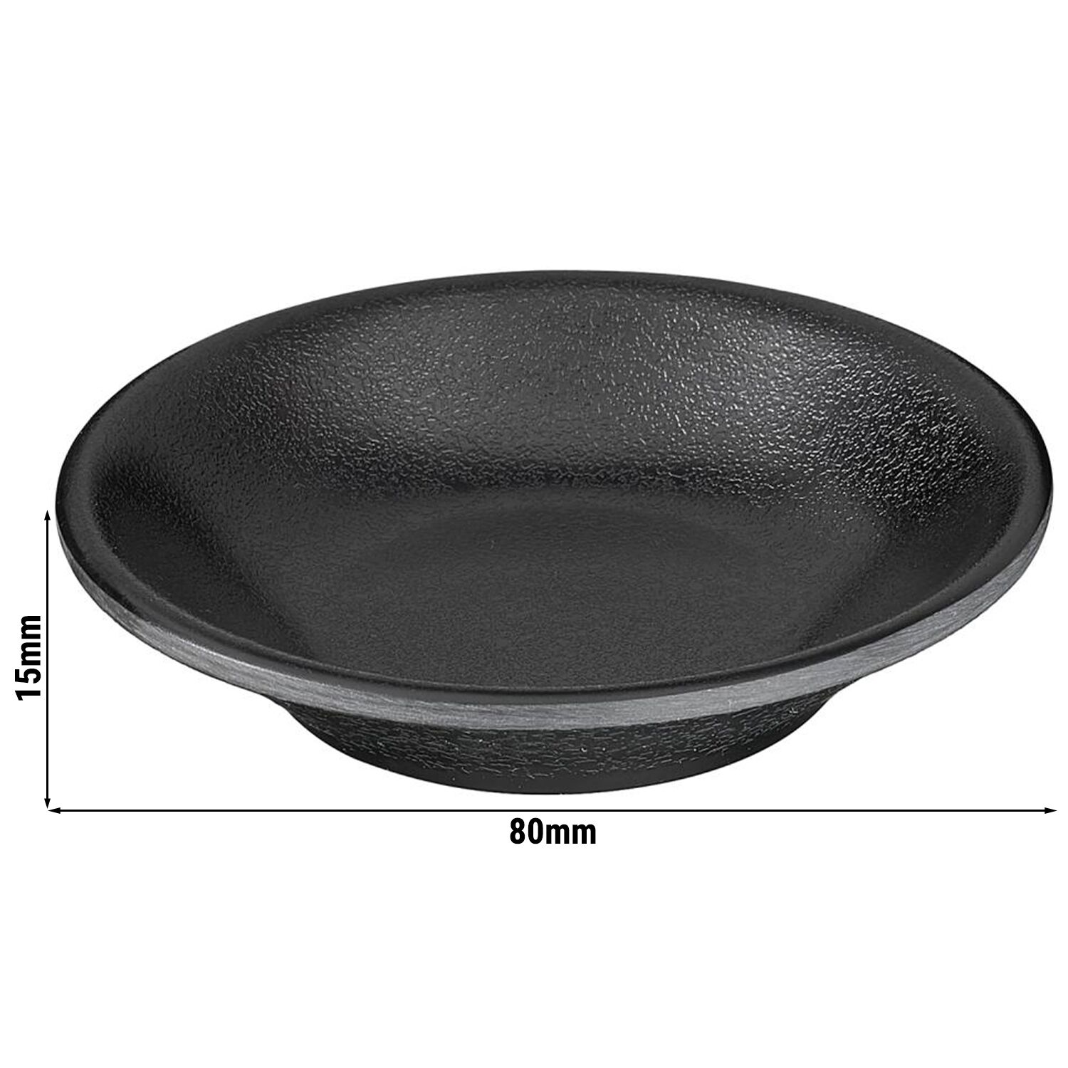 (24 pcs) Dipping Pot - ZEN - Melamine - 30ml - Ø80mm - Black