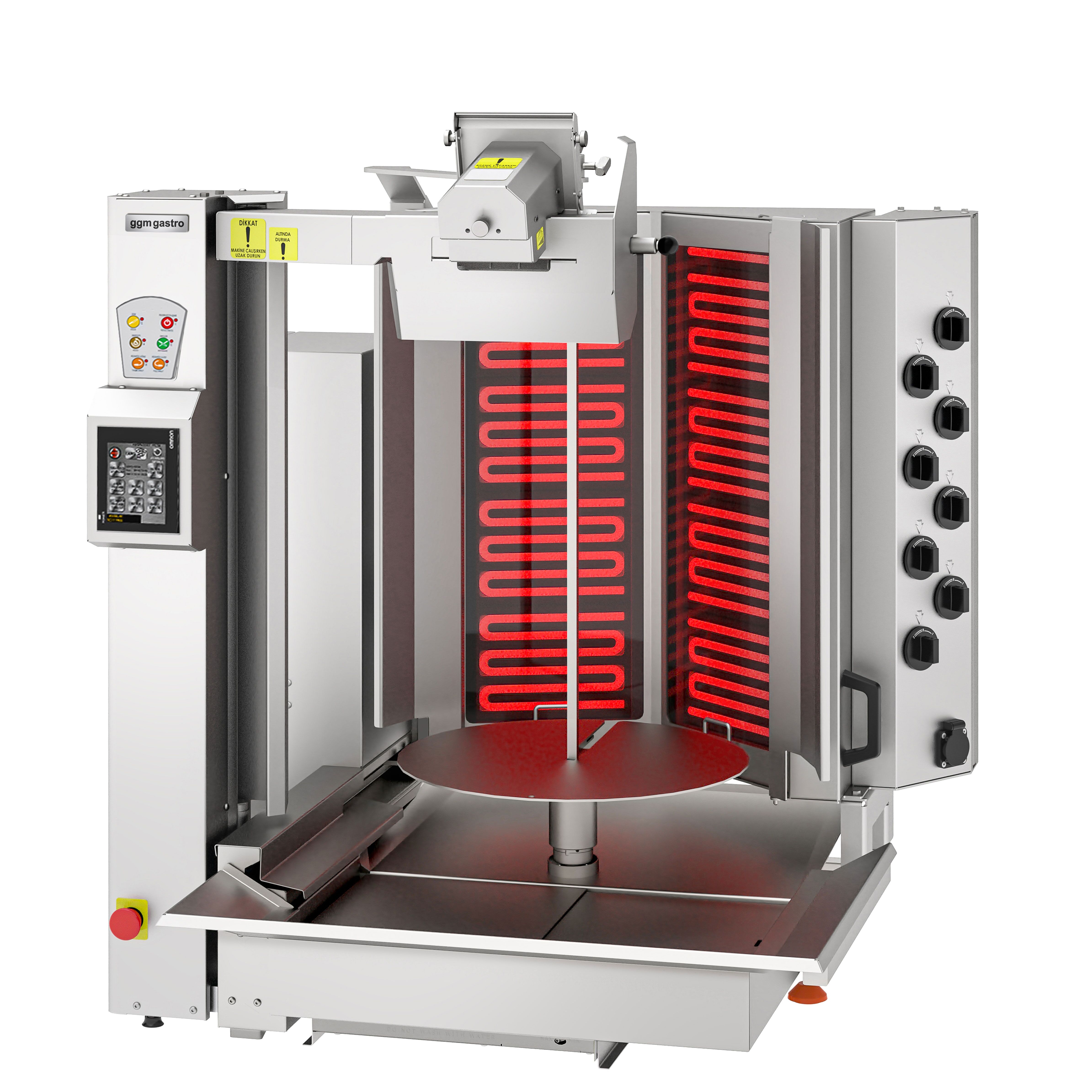 Electric Automatic Doner Kebab Grill - 8 Burner - with Auto‑Slicer - up to 130kg - 12.8kW - incl. 1 skewer & drip tray