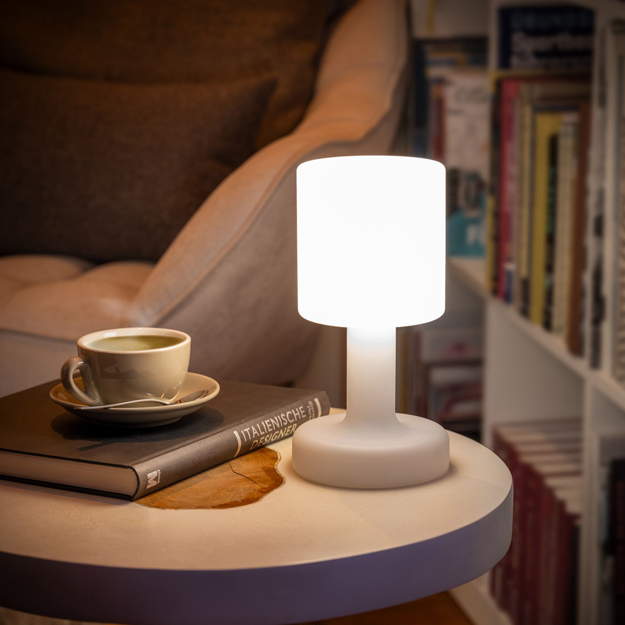 (4 pièces) Lampe de table – FINN – dimmable en 3 niveaux – Ø 120 mm – Blanc