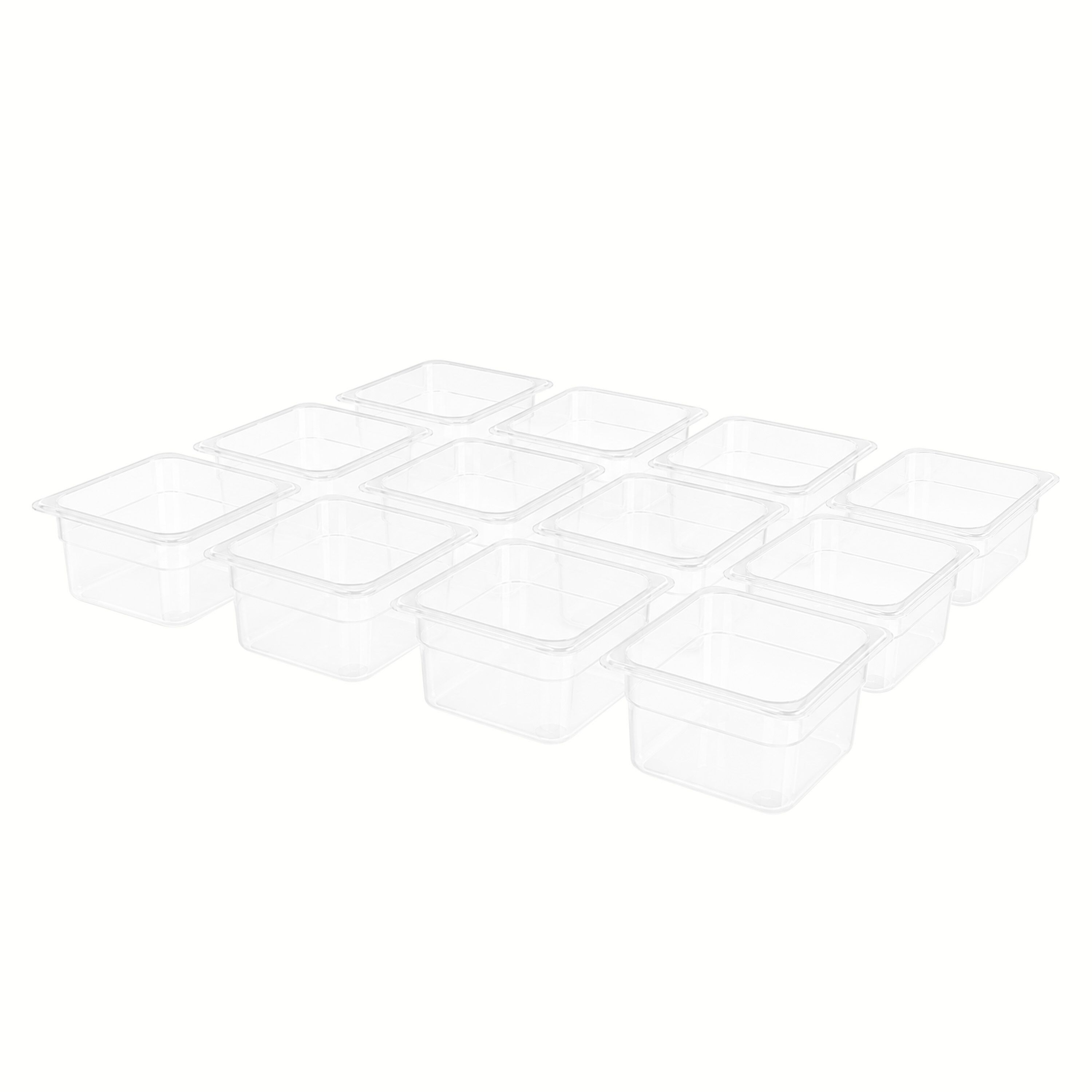 (12 st) Kantin i polykarbonat GN 1/6 - klar - 1,5 l - Djup: 100 mm
