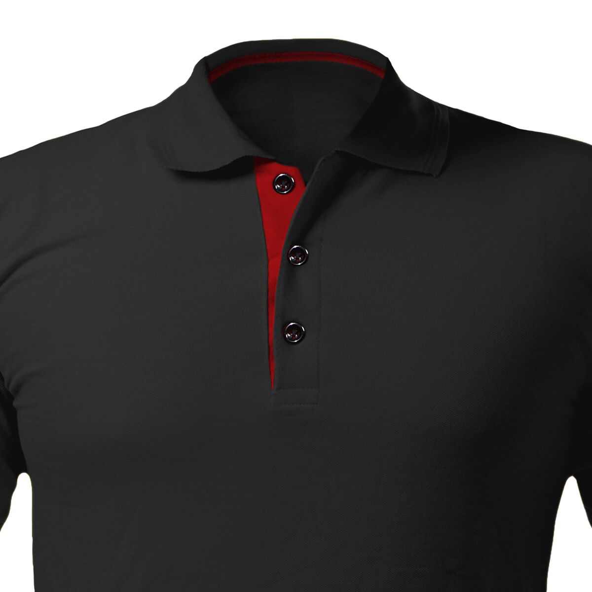 (5 pcs) Men’s Cotton Polo Shirt - Black - Size: XL