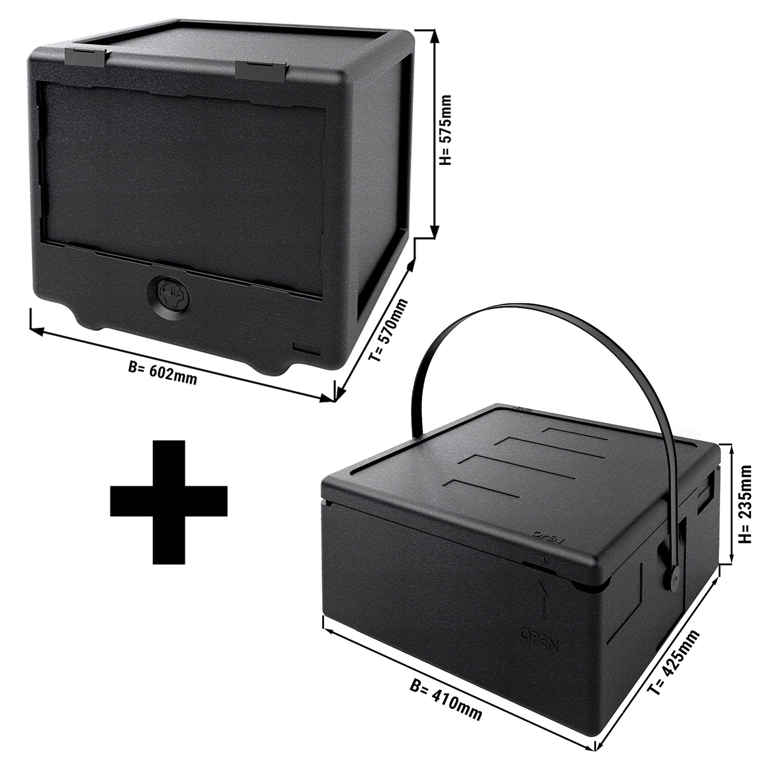 Thermobox - Frontlader - 100 Liter - für Roller & Fahrräder - inkl. Pizzabox