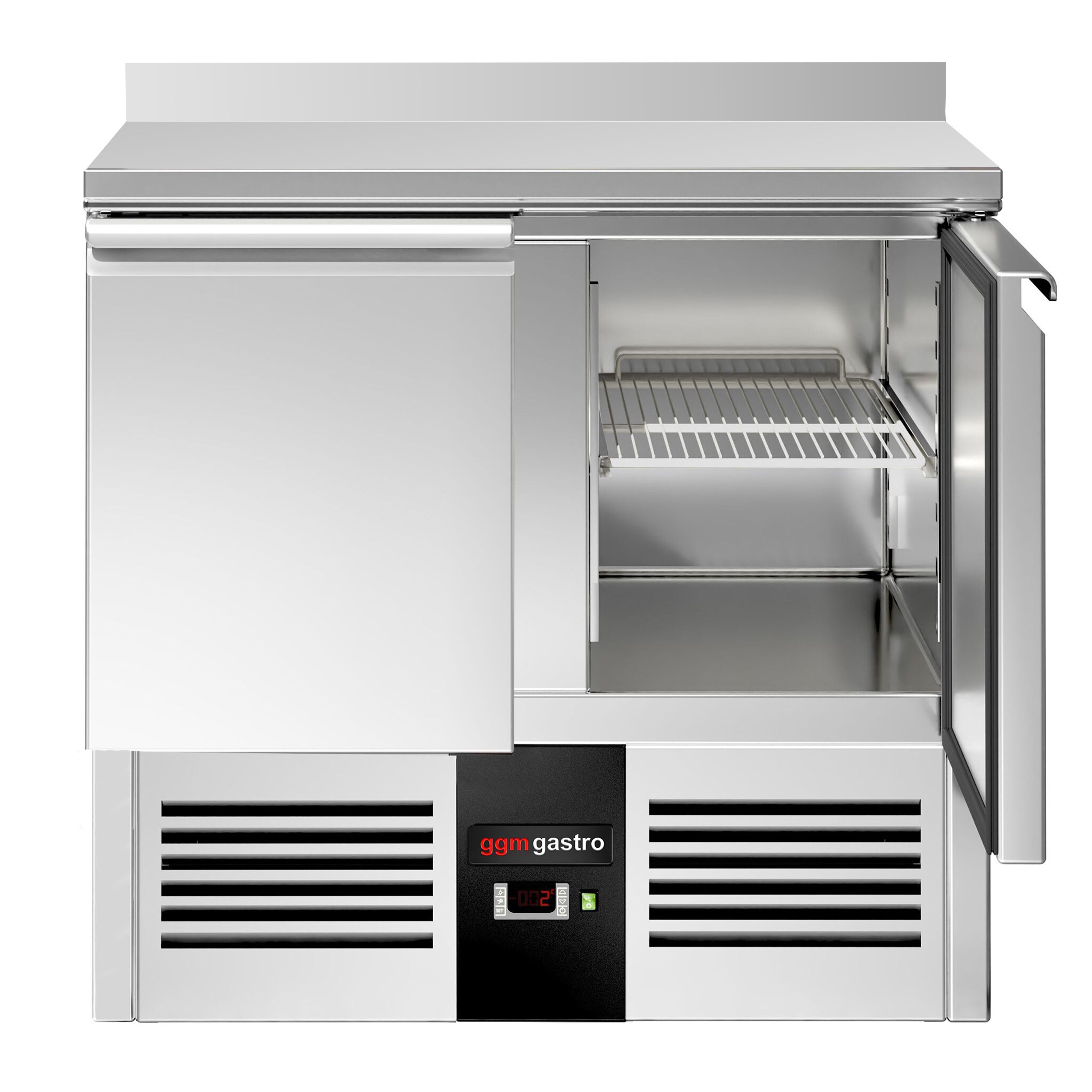 Commercial Counter Fridge PREMIUM - 900x700mm - with 2 doors - with upstand - capacity 240 litres