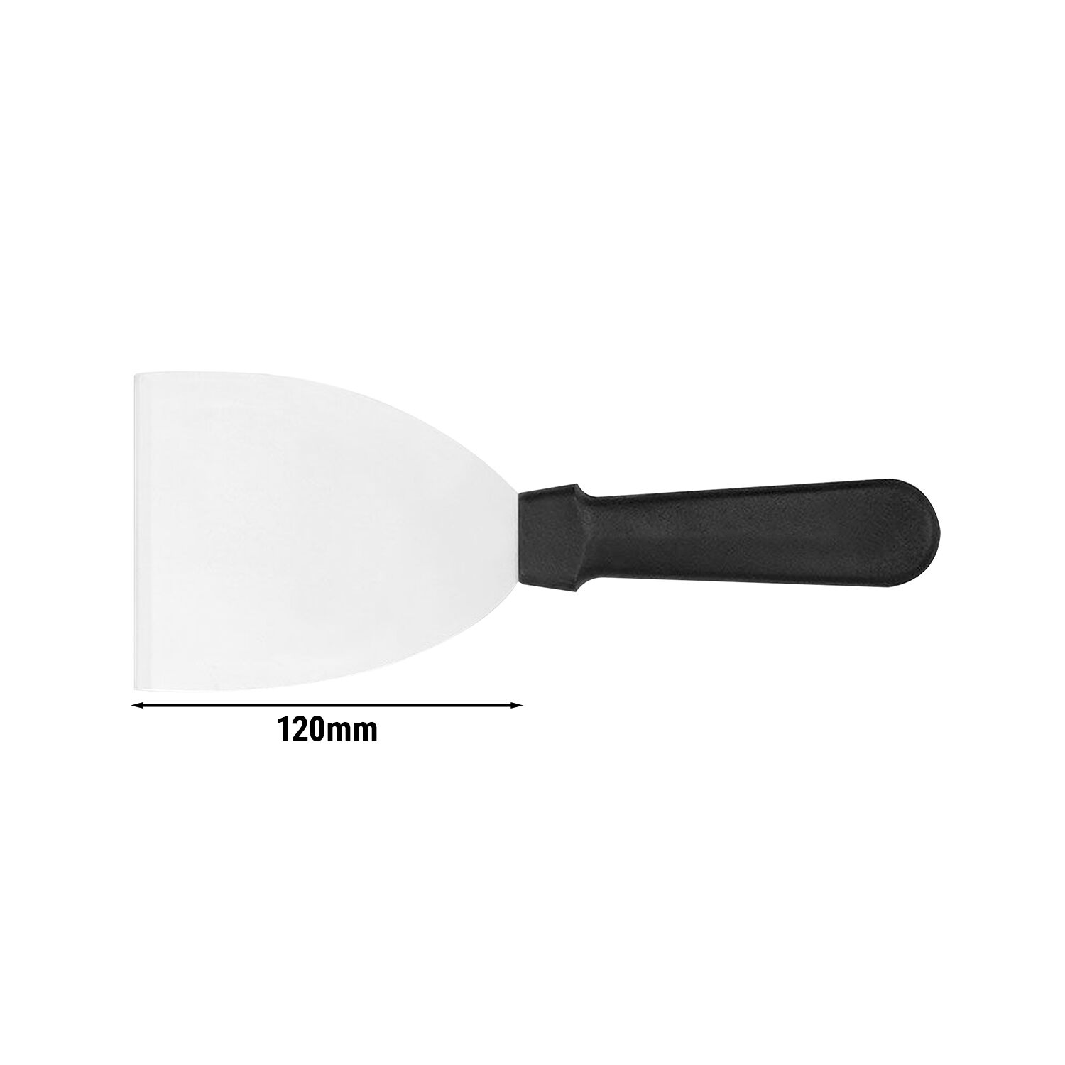 Couteau spatule droit - Acier inoxydable - Lame : 120x100mm - Longueur : 250mm