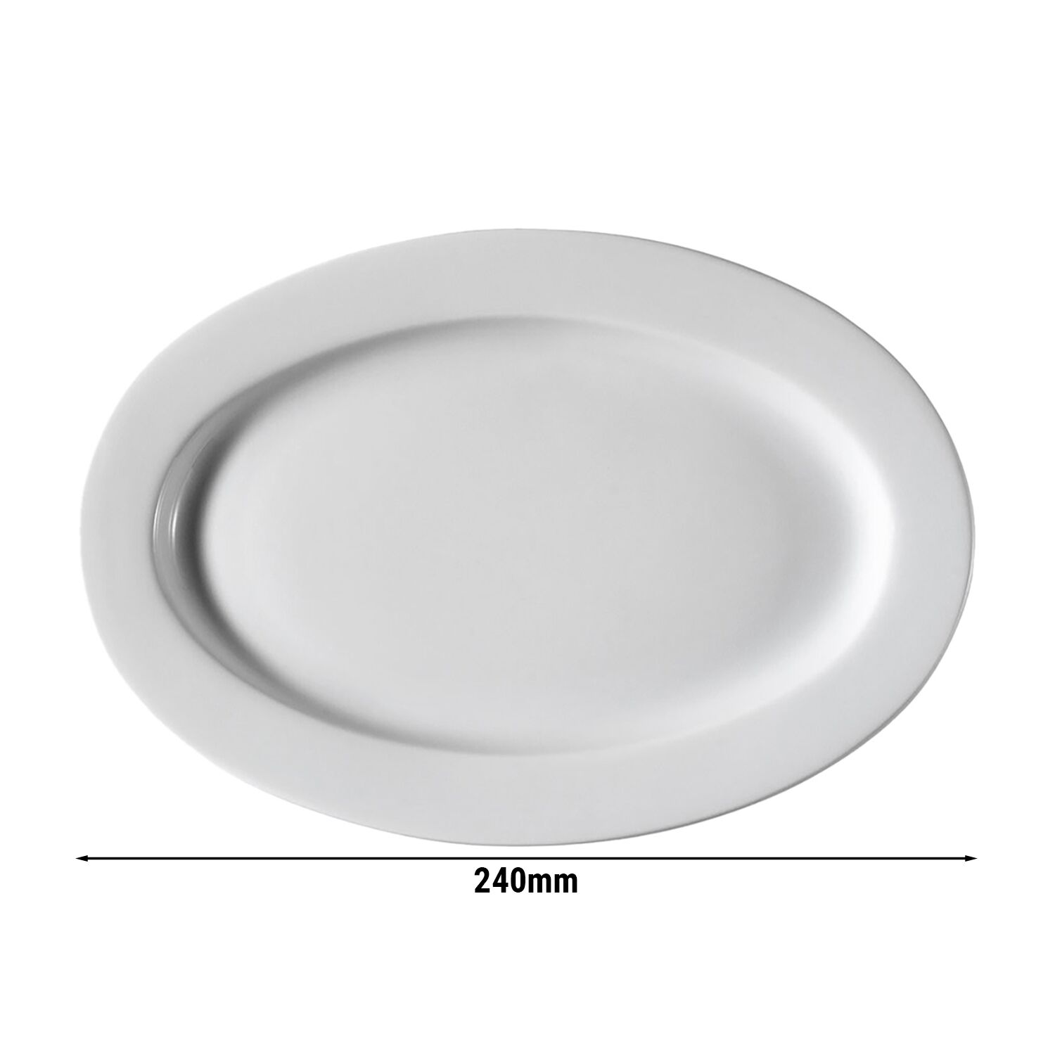 (6 pièces) PERA Blanc - Assiette / Assiette à Döner - Ovale - 240 mm - Blanc