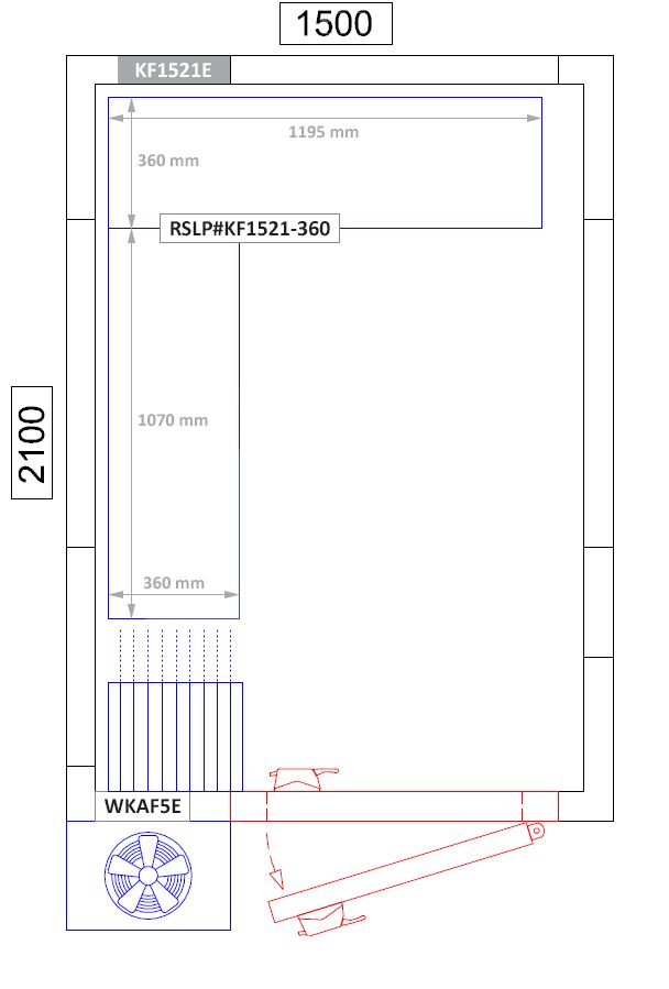 Kit rayonnage en aluminium - En angle (L) - Profondeur:360mm - Capacité de charge:600kg