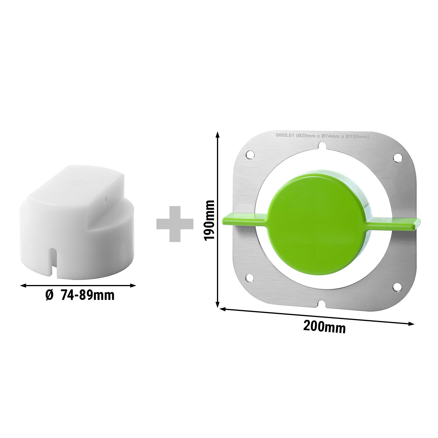 Lame et poussoir - Ø 74 mm - adaptés à l'éplucheur d'ananas MASC