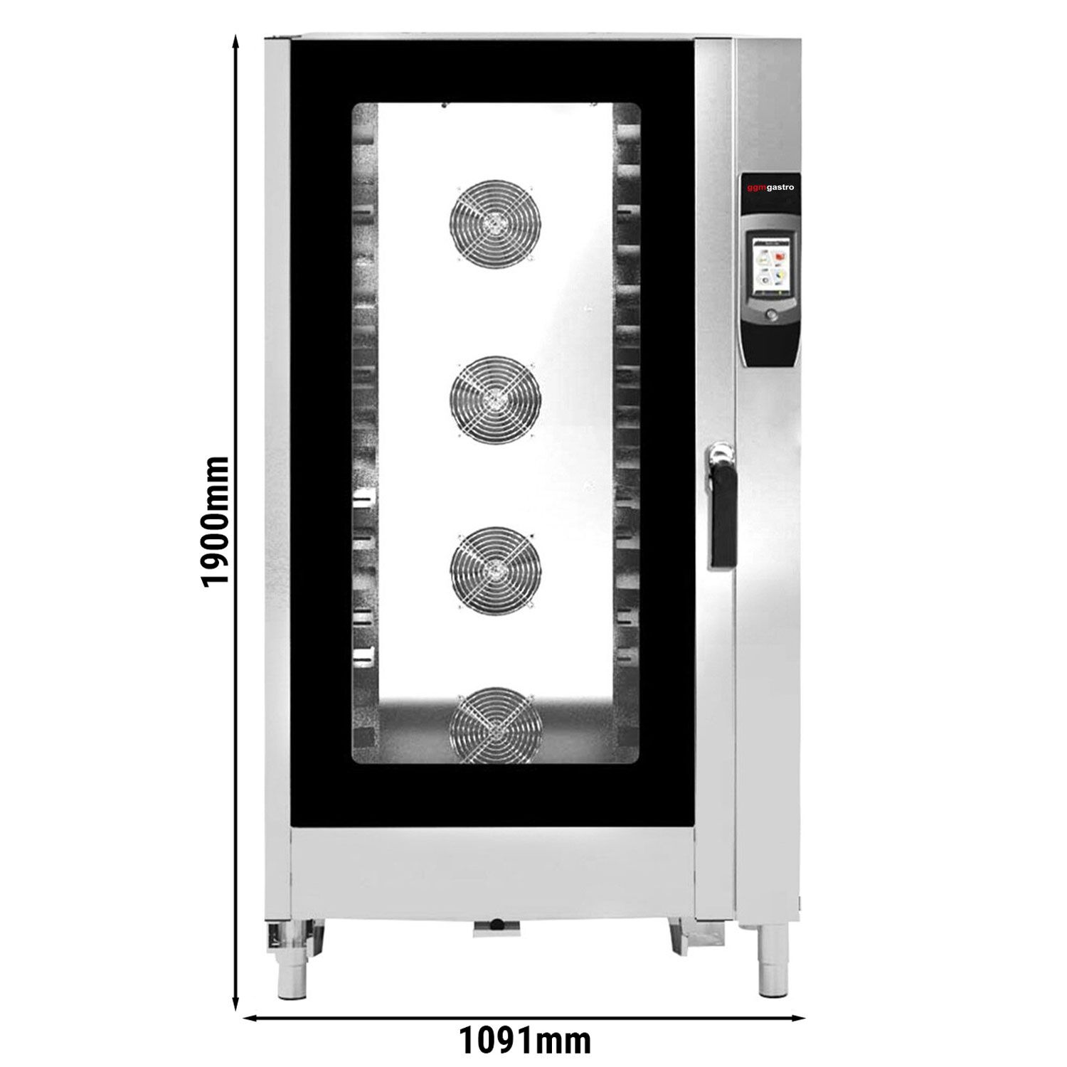Four mixte – tactile – 20 × GN 1/1 – incl. système de lavage, sonde de température & chariot à plateaux
