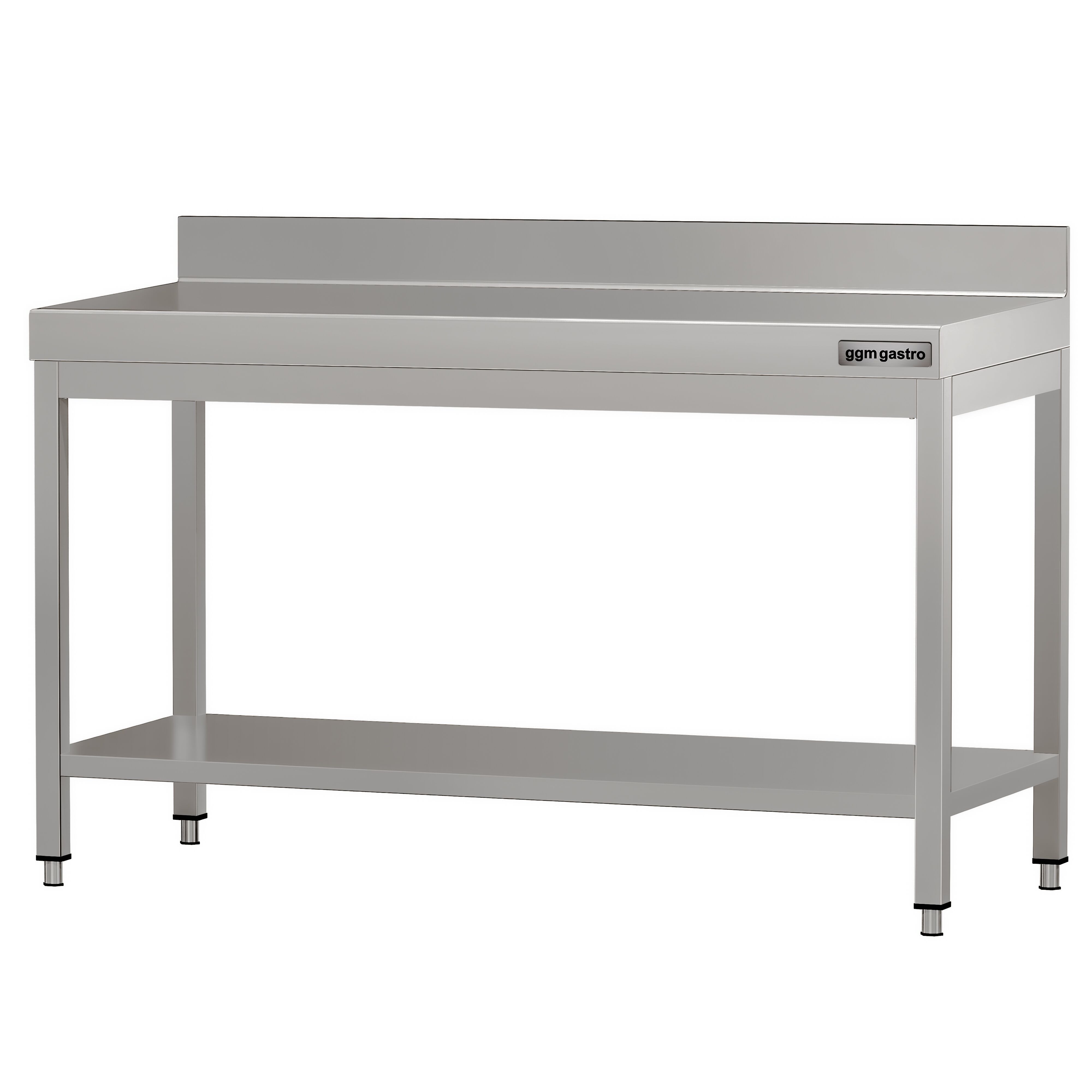 Table de travail en inox ECO – 1400 × 600 mm – avec tablette inférieure & dosseret