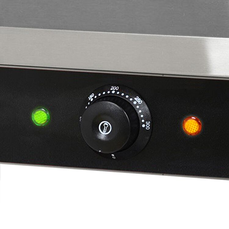 Commercial Contact Grill - Heavy Duty Panini Press - 3.6kW - plates: ribbed top & bottom - grill area: 480x230mm