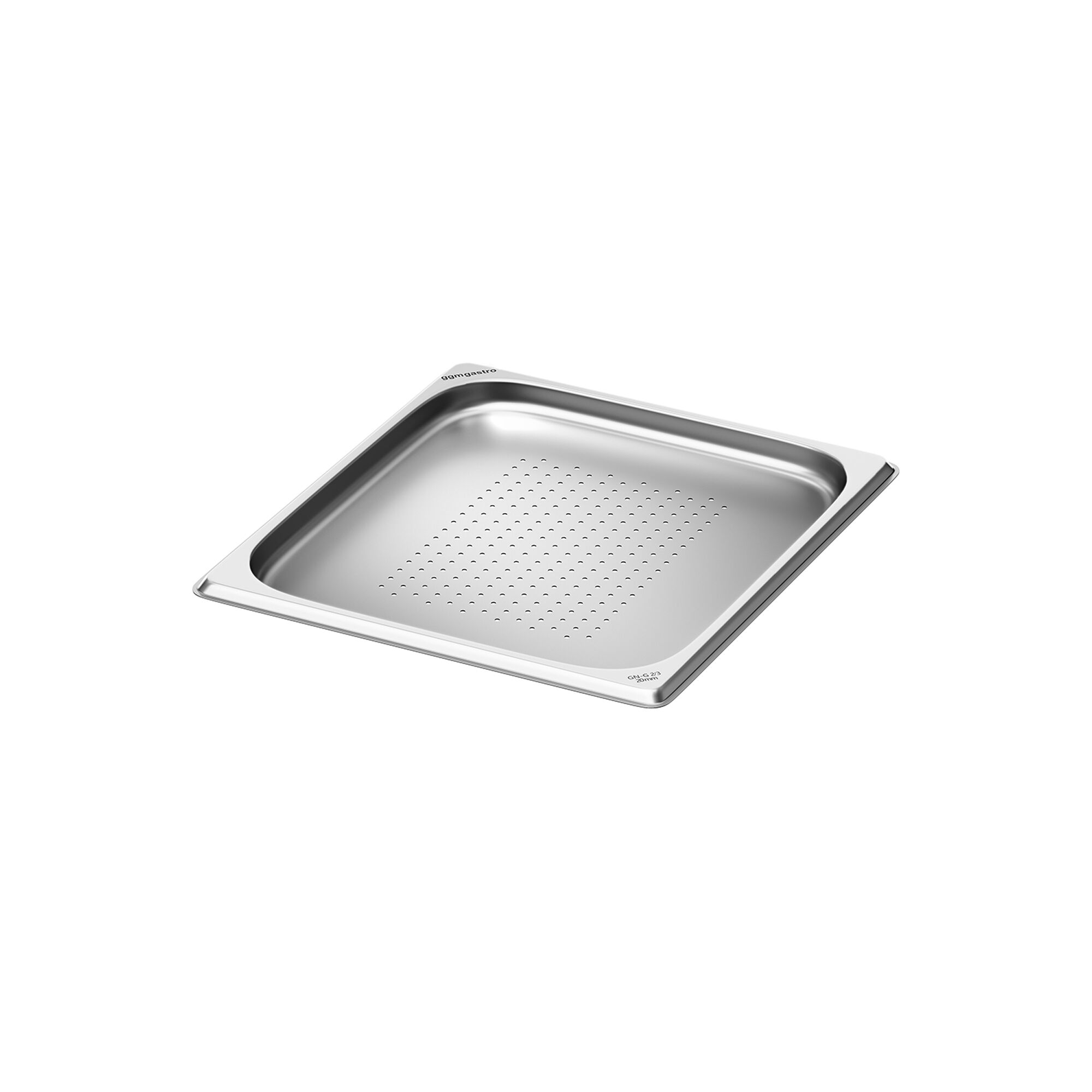 (6 pièces) Récipients en acier inoxydable GN 2/3 - perforés - hauteur : 20mm