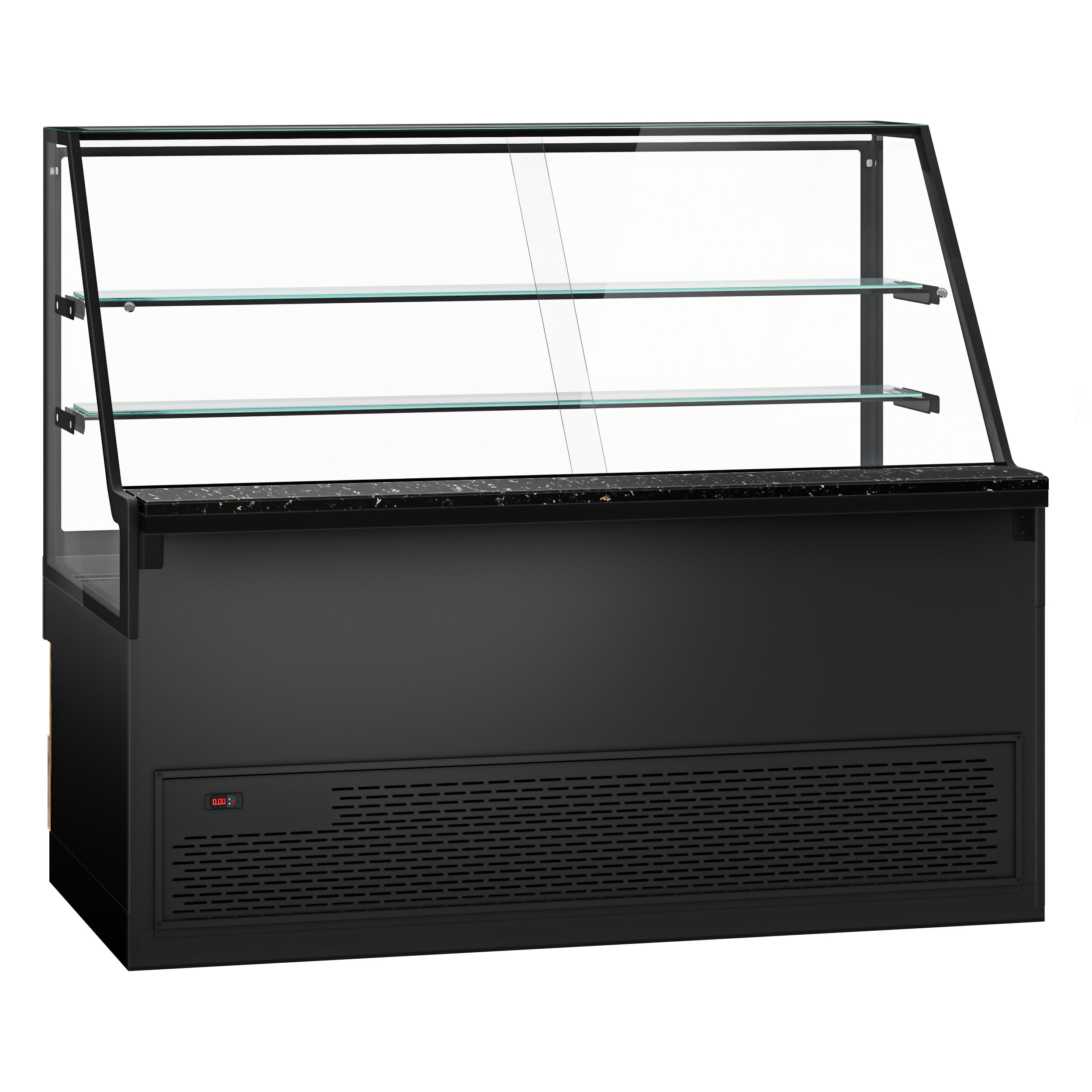 Serve Over Counter TORONTO - 2000mm - double glazing - wood front - granite worktop - with 2 shelves