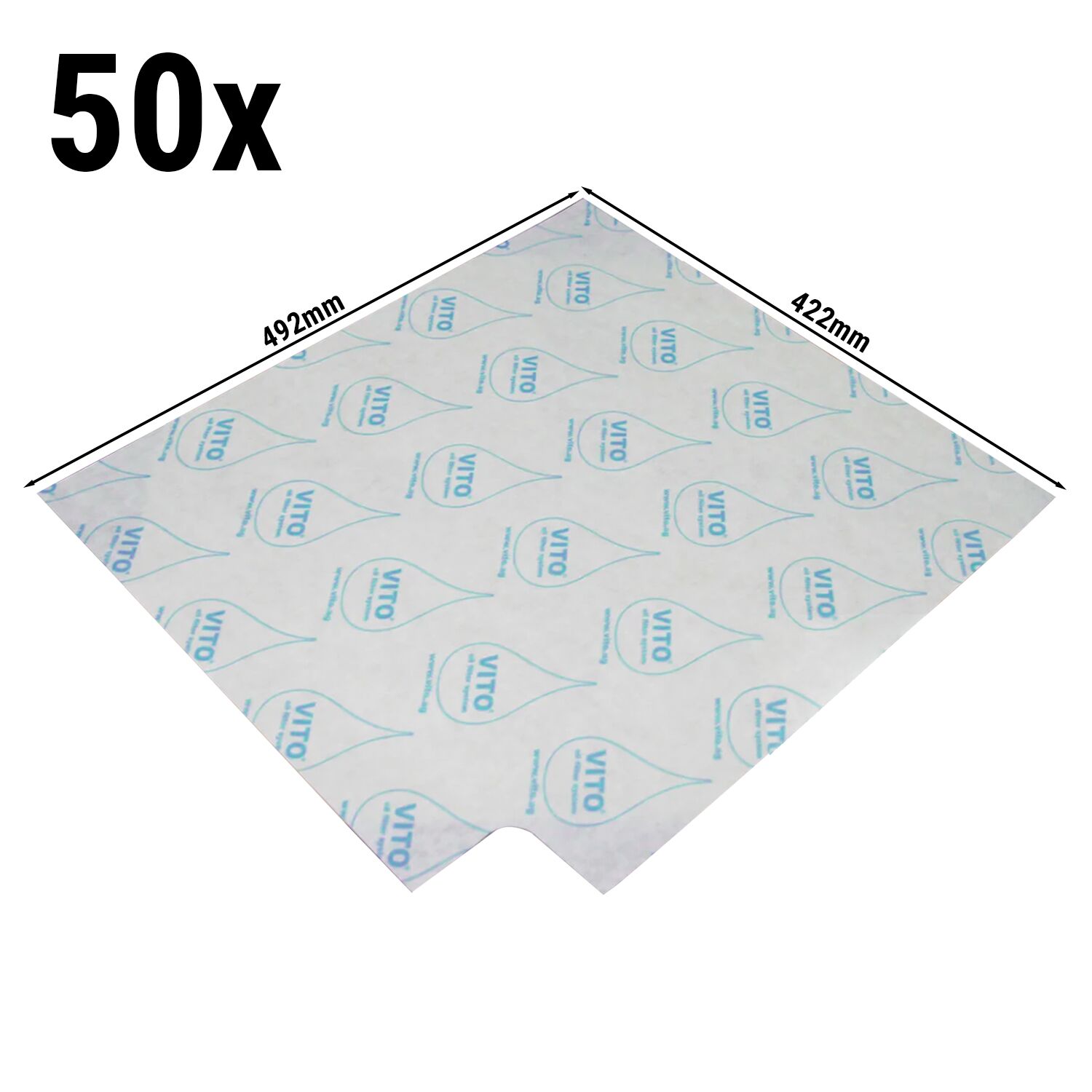 (50 pieces) Cellulose Fryer Oil Filter Papers - Fits VITO XS, XM & XL - Biodegradable
