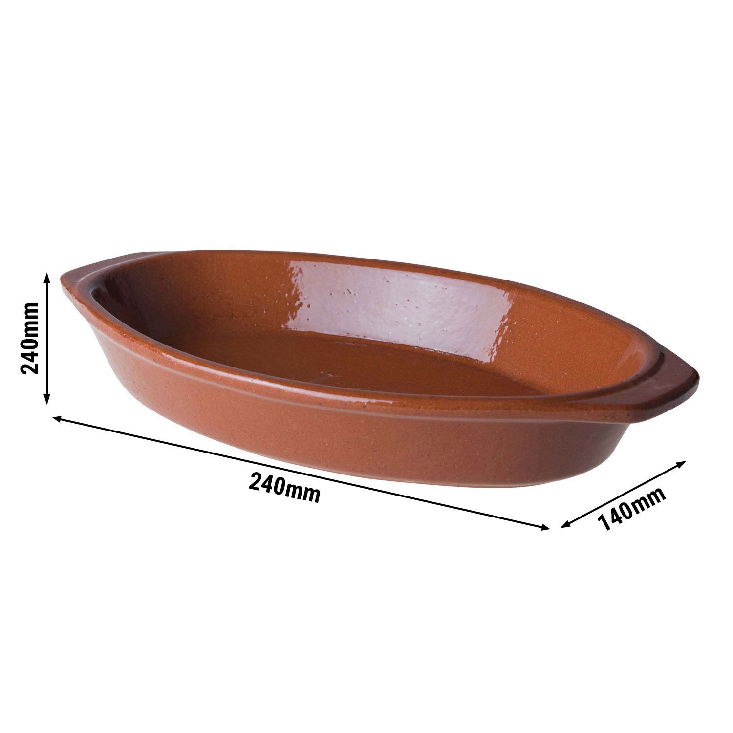 (10 buc) CLASSICO - Vas tapas oval - 240x140x40 mm - maro