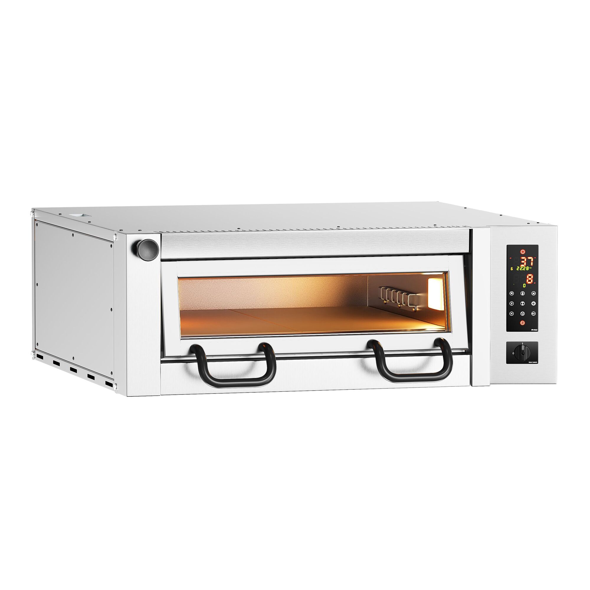 Electric Deck Pizza Oven - Single Deck - Refractory Stone Deck - 4 x Ø 34cm (13.4") - Touchscreen Controls - up to 450°C