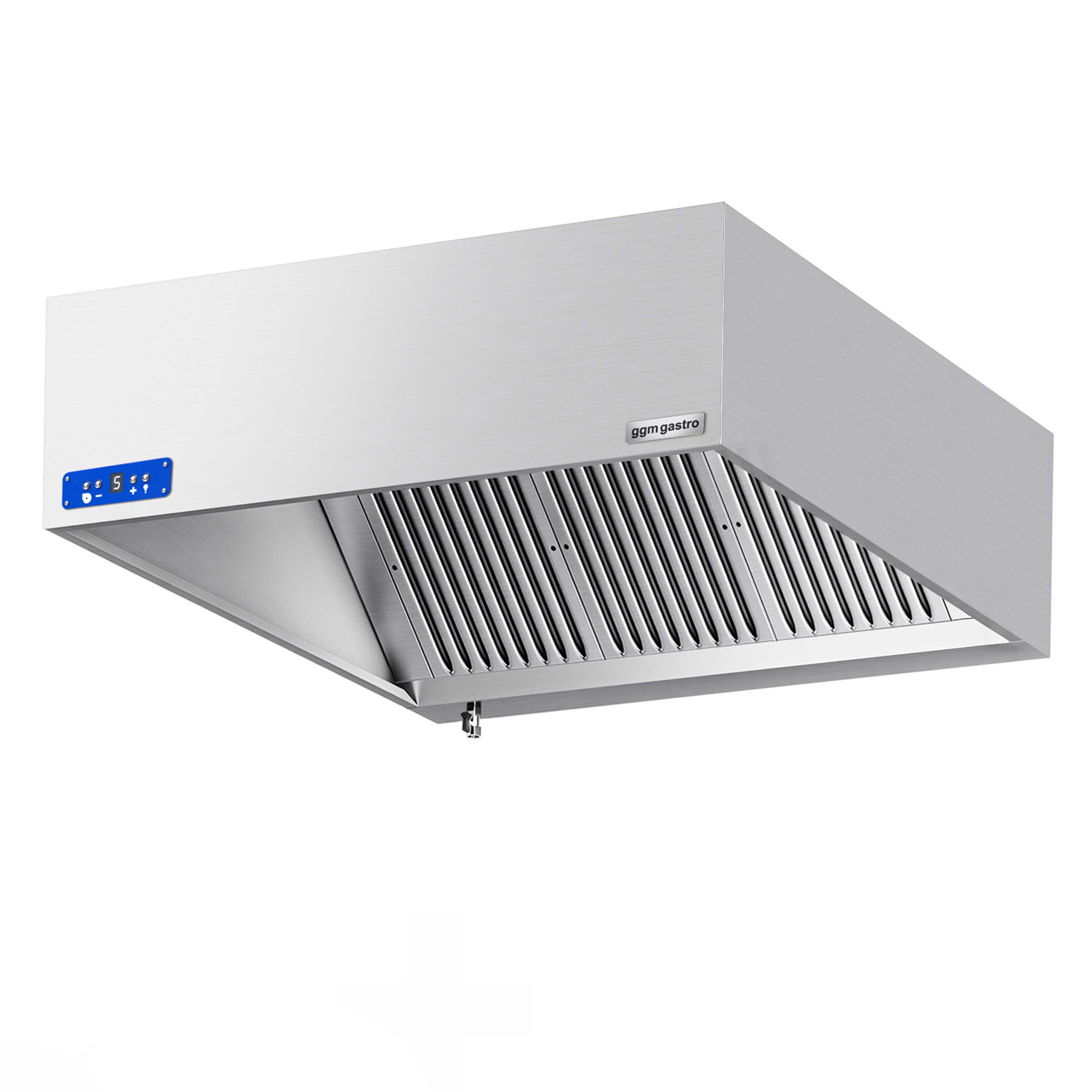 Commercial Wall-Mounted Extractor Hood  with Motor - 1400mm - with Speed Controller, Baffle Filters & Lighting