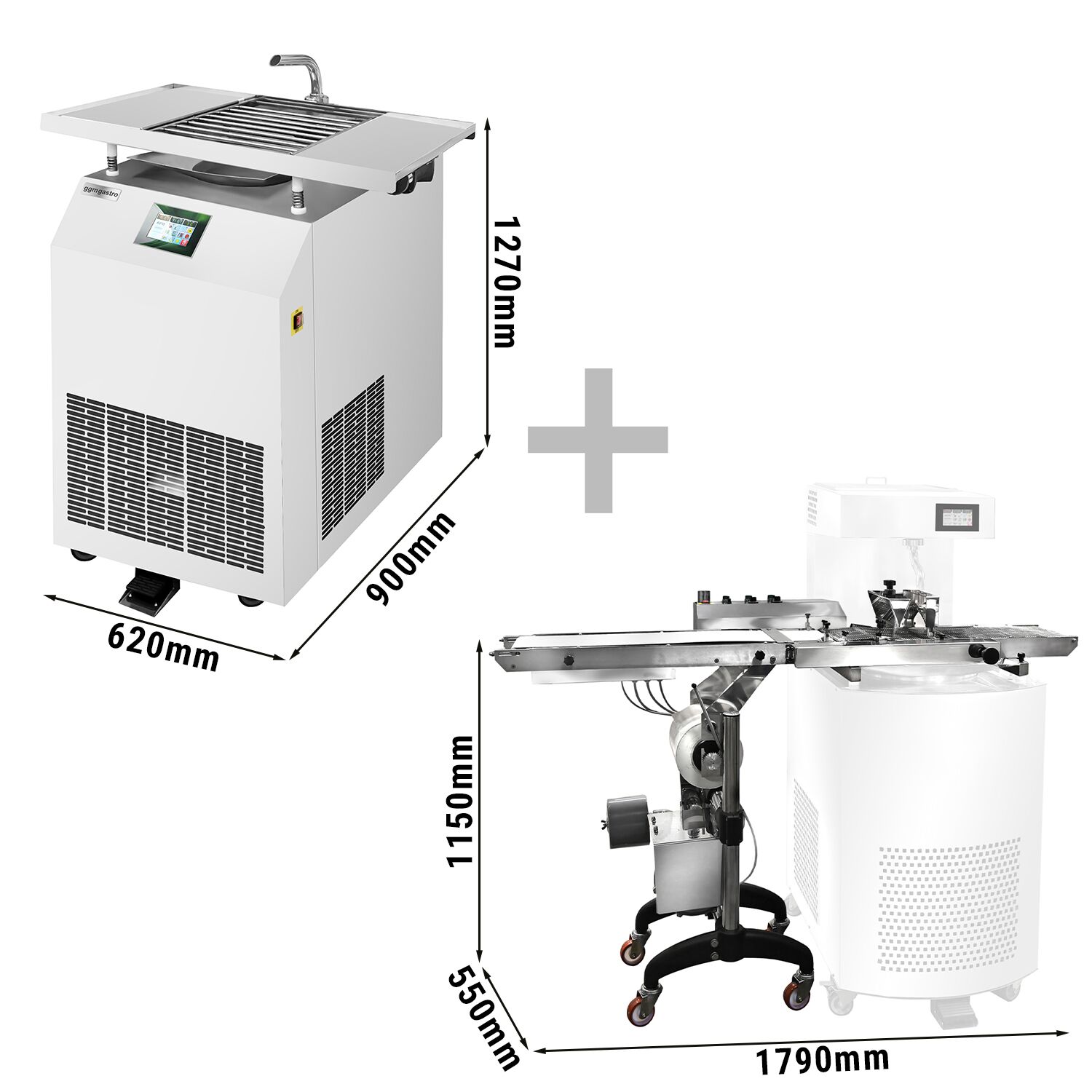 Tempéreuse à chocolat / Chocotemper - 30 kg - 2,7 kW - avec robinet de vidange - incl. surface de rangement avec zone de glaçage