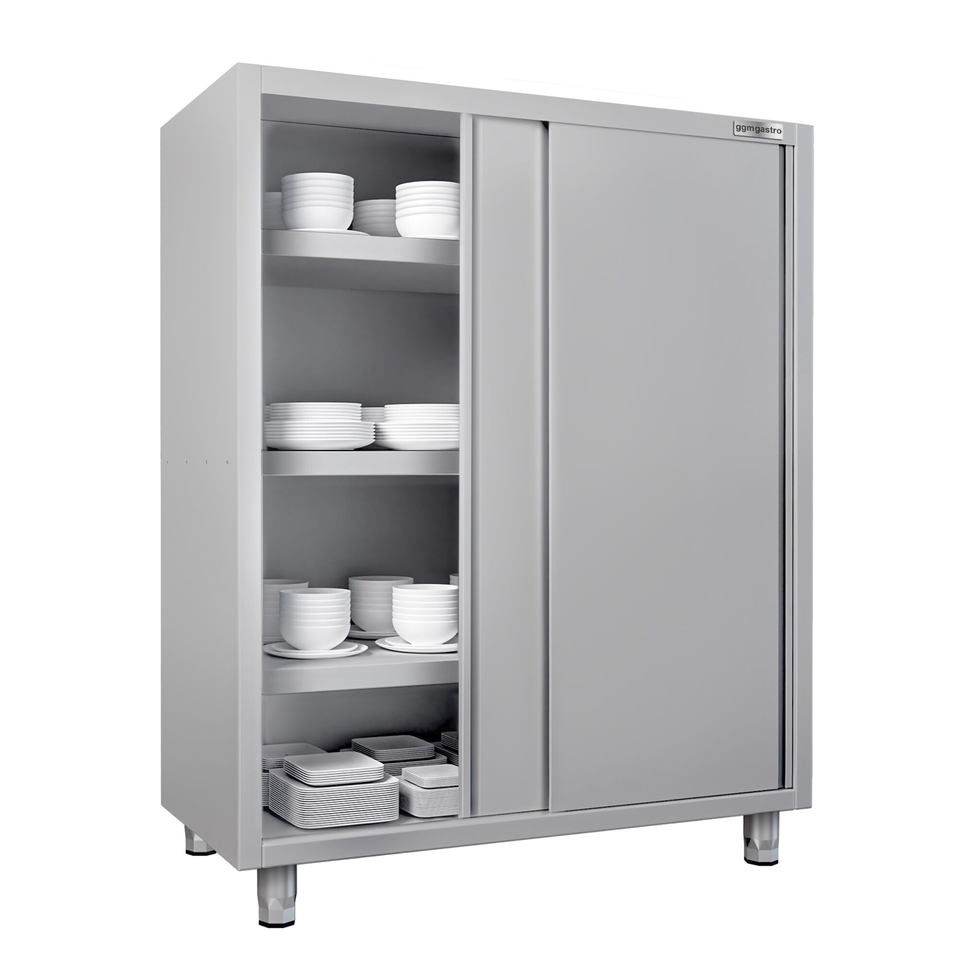 Armoire de travail en inox ECO - 1600x700mm - 2 portes coulissantes - Hauteur: 1800mm