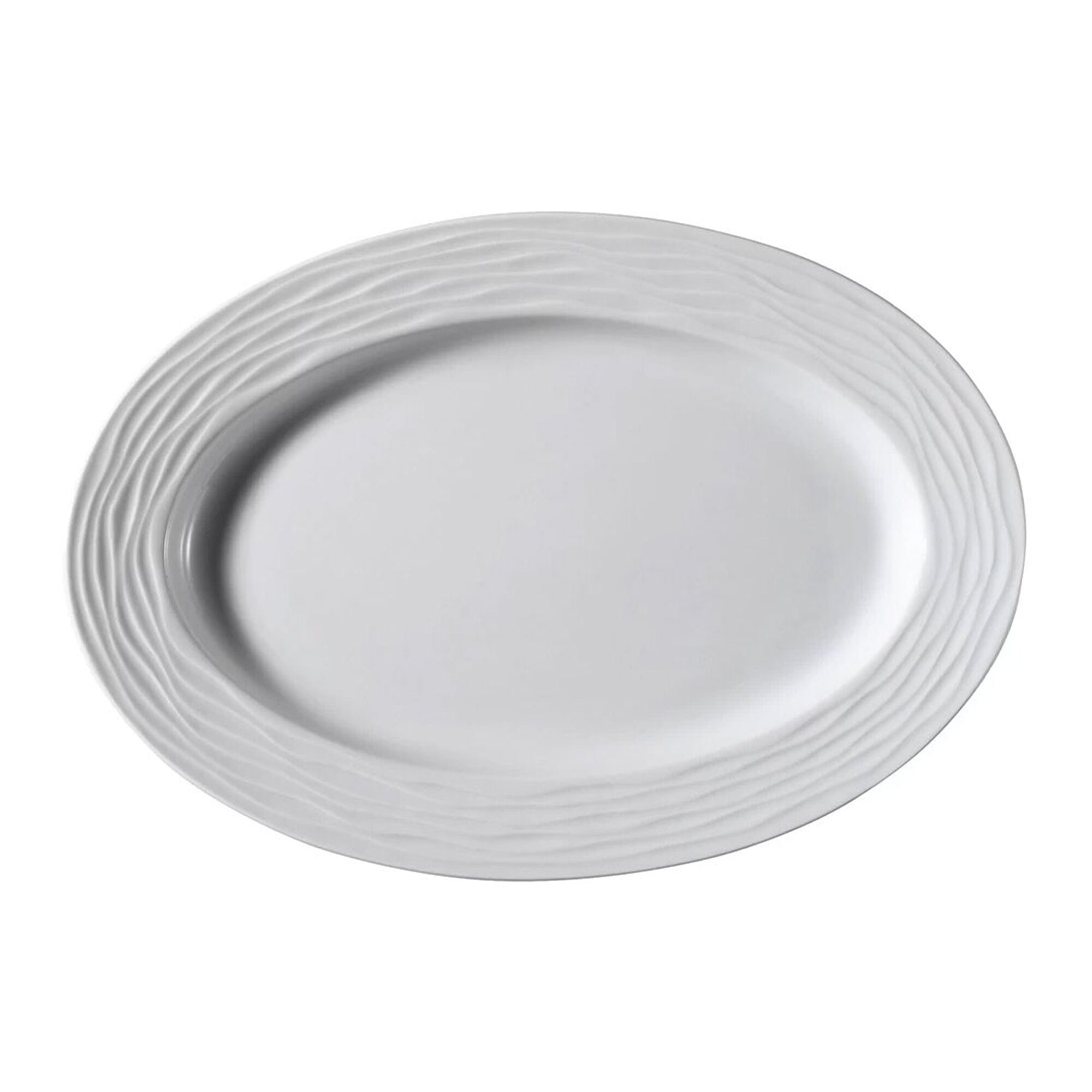(12 Pièces) SEA WAVE - Plat / Assiette à Döner - Ovale - Longueur : 320 mm - Blanc