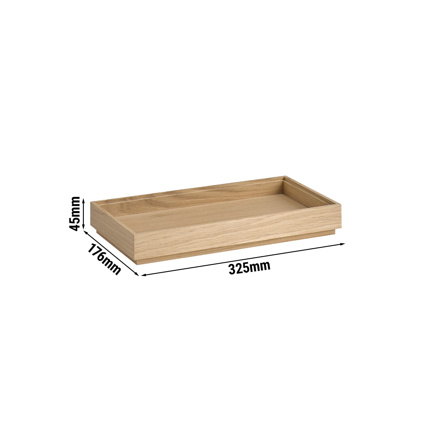 Caisse pour buffet - VALO - Bois de chêne - Brun - Hauteur:45mm - compatible avec GN 1/3