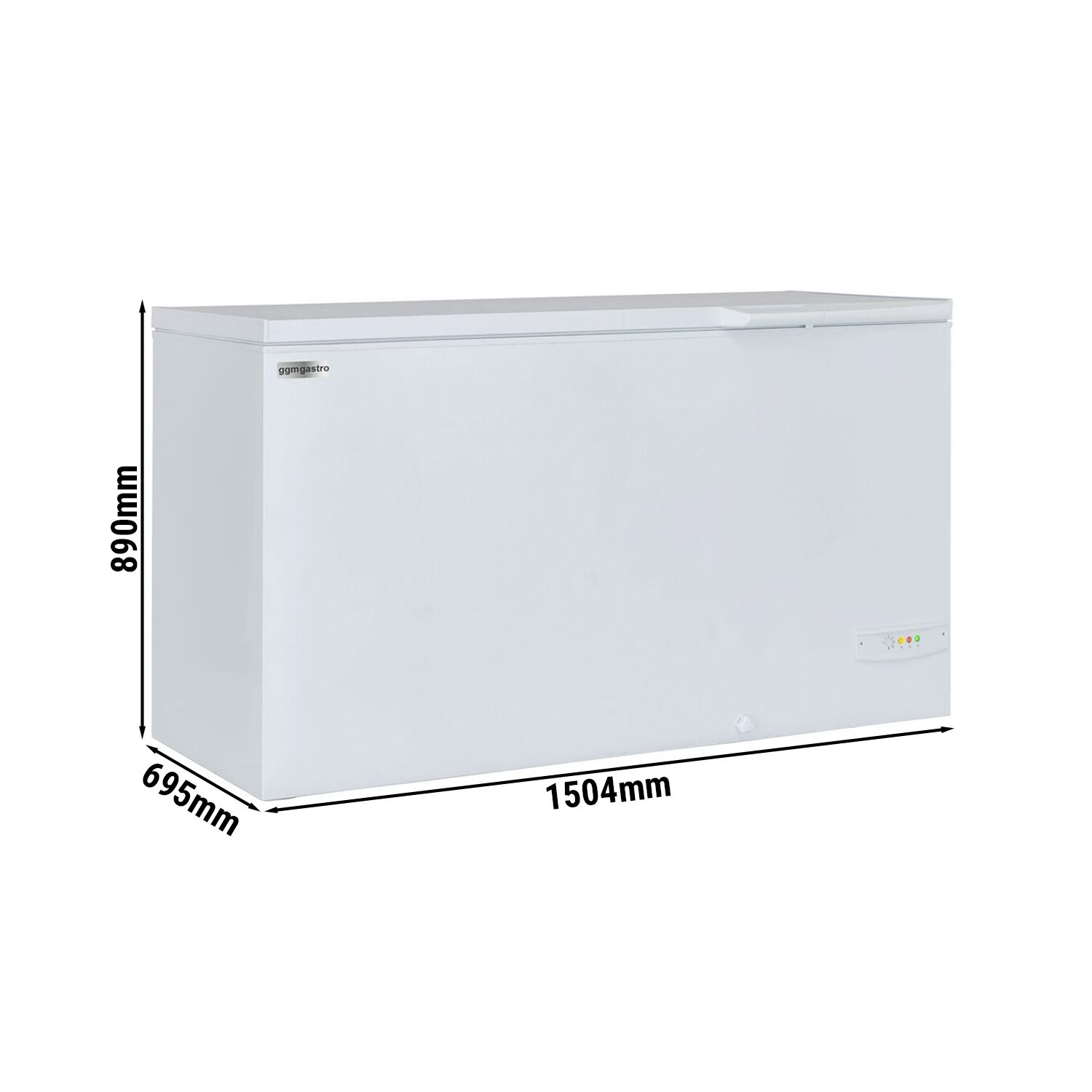 Congélateur coffre – 1500 mm – 388 litres – couvercle en plastique – incl. cloison de séparation