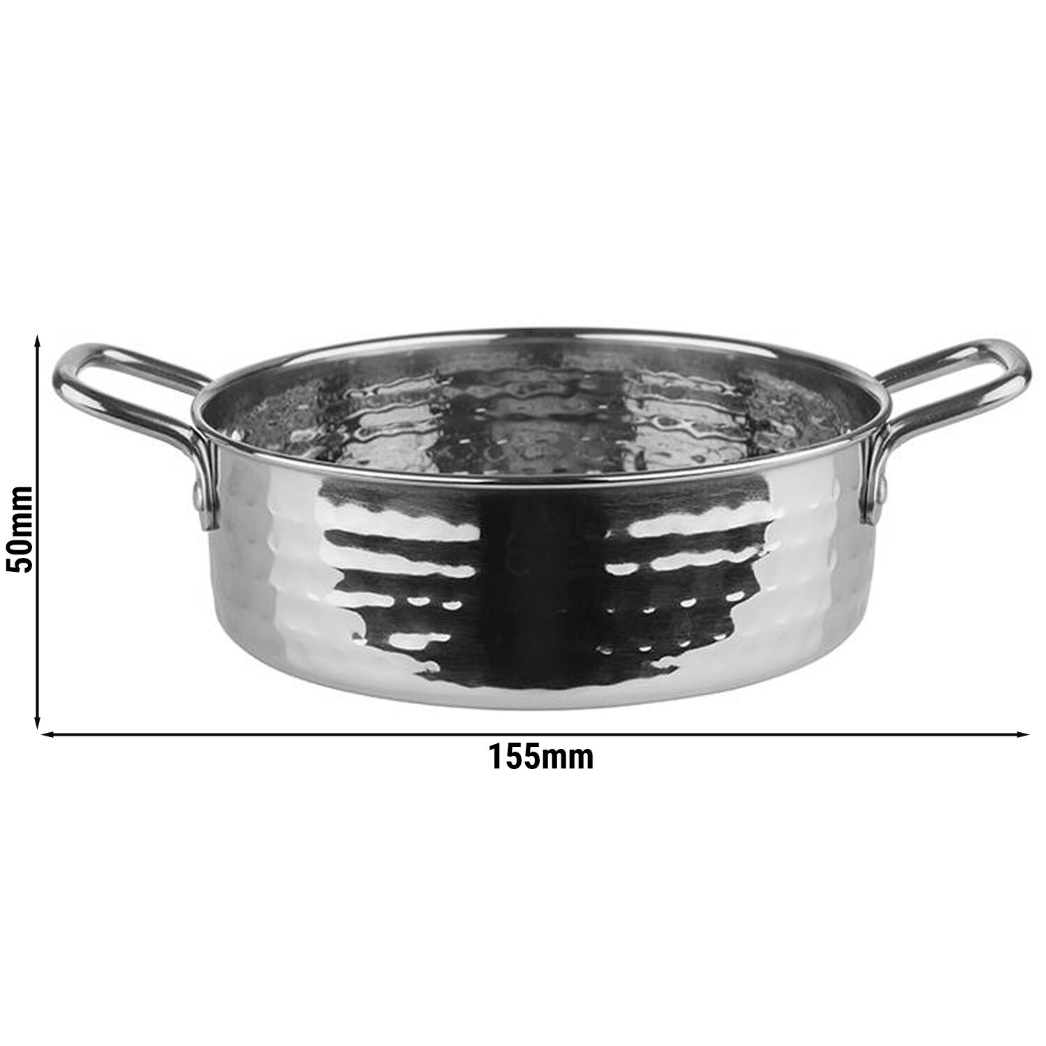 (6 pcs) Mini poêlon MUMBAI - Acier inoxydable - 0,75L - Ø15,5 cm - Hauteur:50mm
