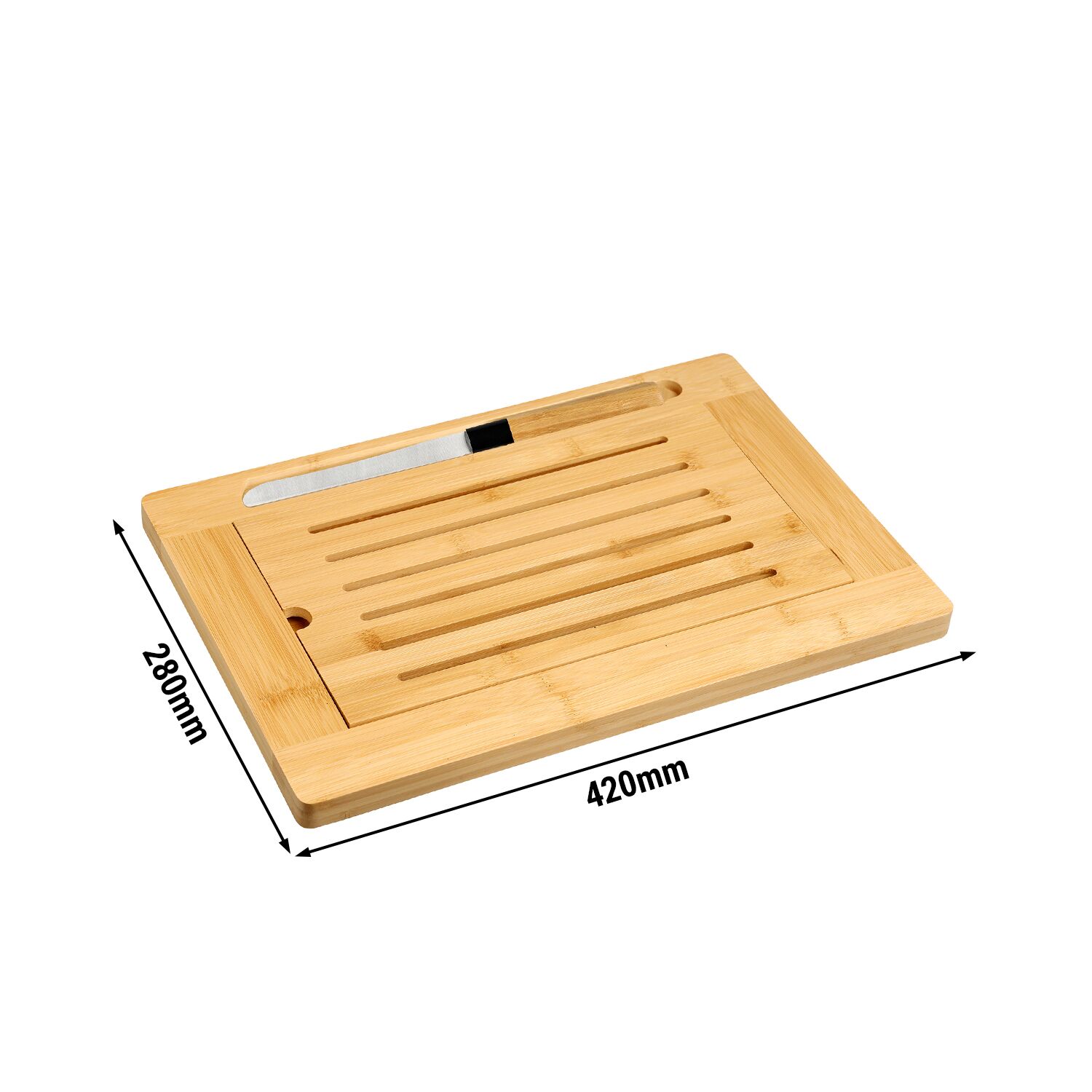 (5 pieces) Bread Cutting Board with Knife - 280x420x20mm