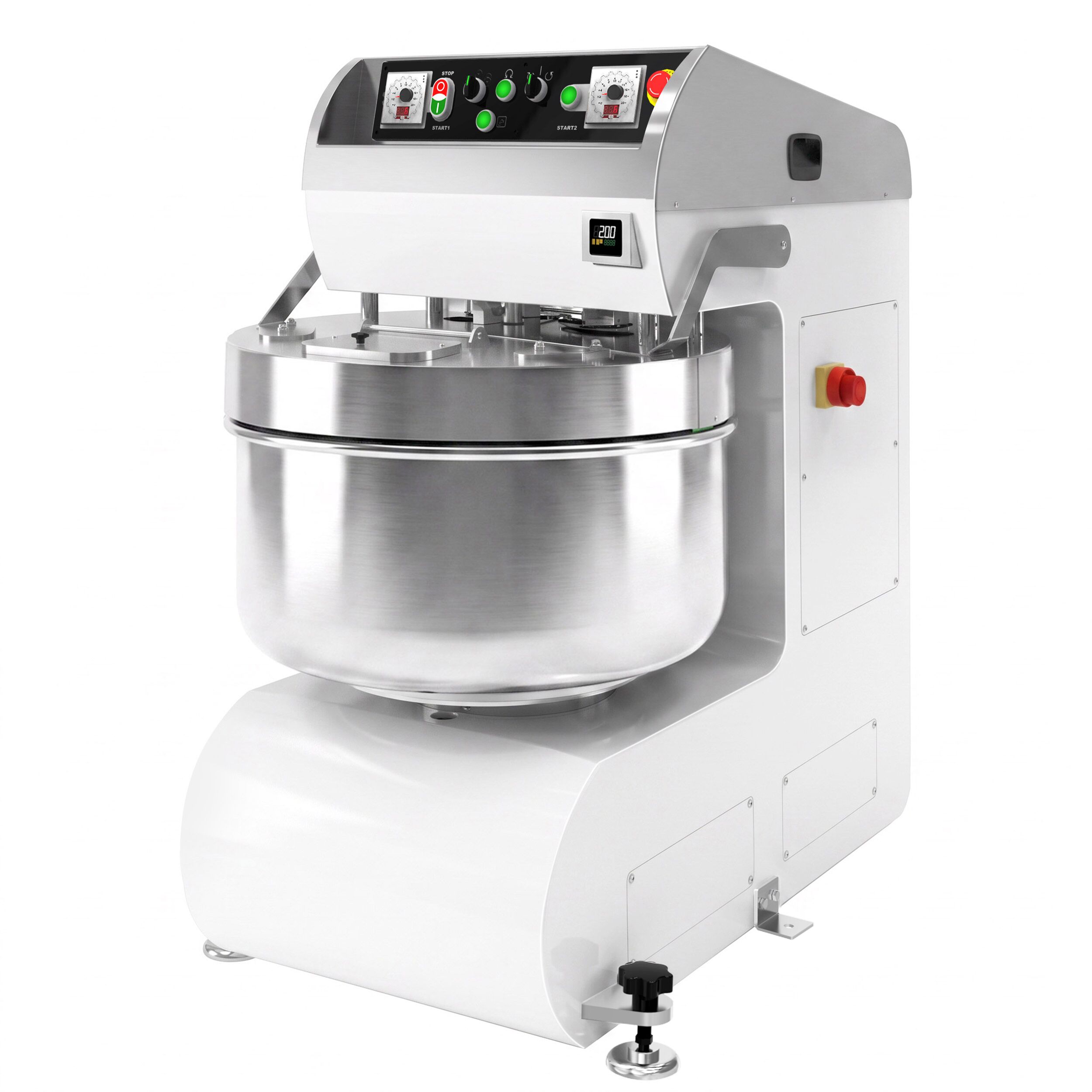 Spiraalkneder PREMIUM PLUS - 205l / 130kg - 2 snelheden - met vaste kom - 2 motoren - timerfunctie - 400V - speciaal voor brooddeeg