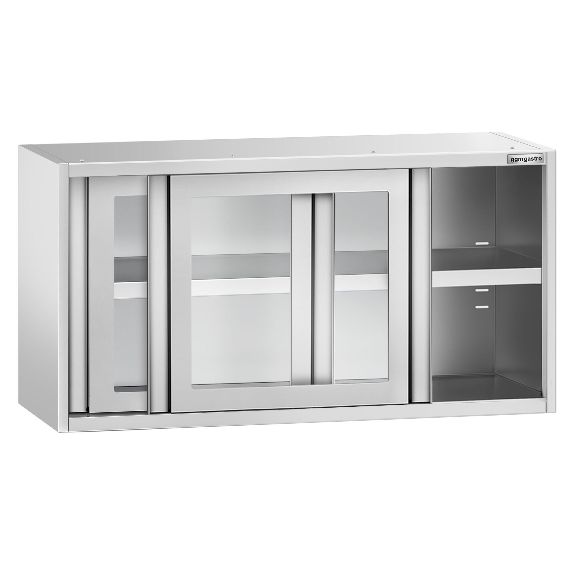 خزانة حائط ستانلس ستيل - 1000x400mm - مع باب زجاجي انزلاقي - ارتفاع 650 mm