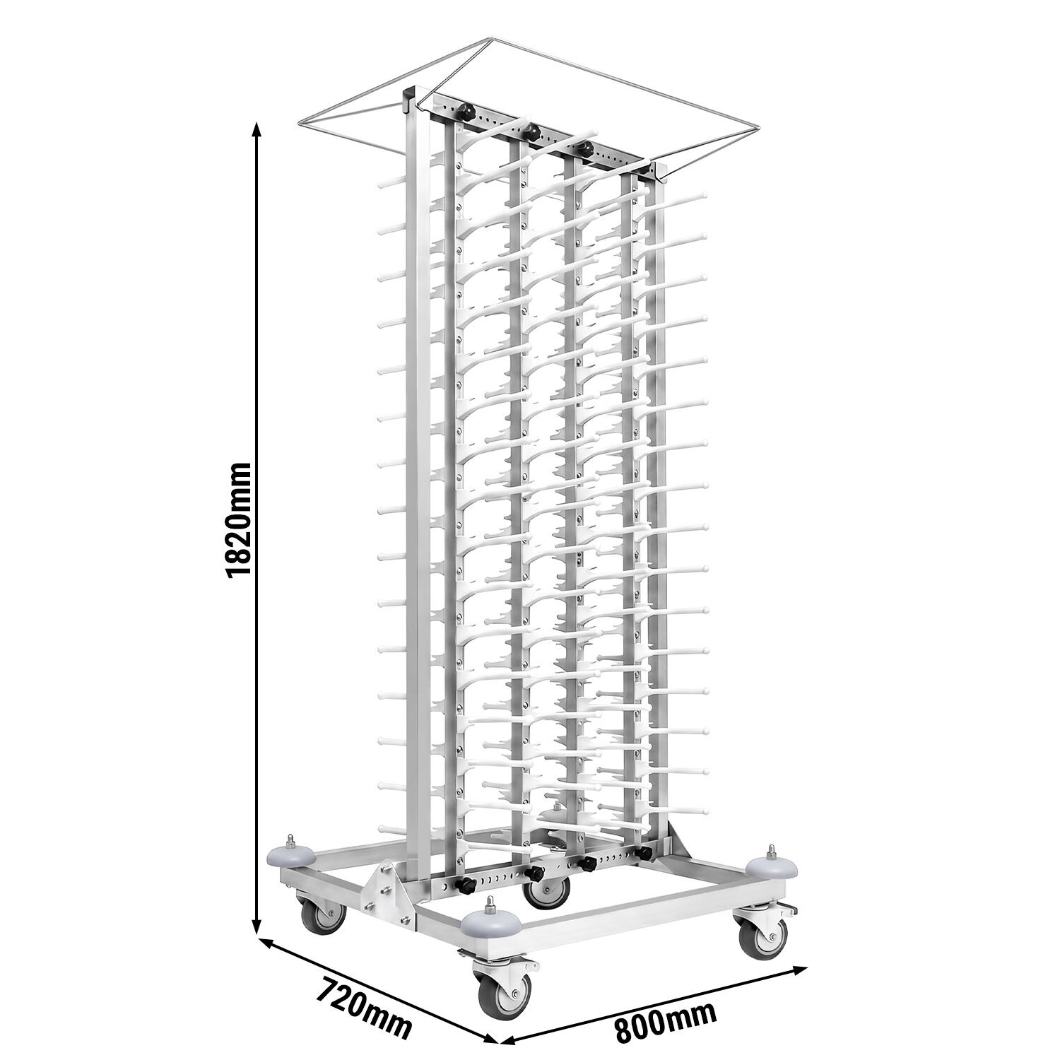 Commercial Mobile Plate Rack Double-Column - up to 80 Plates - Ø 16-32cm - Banqueting