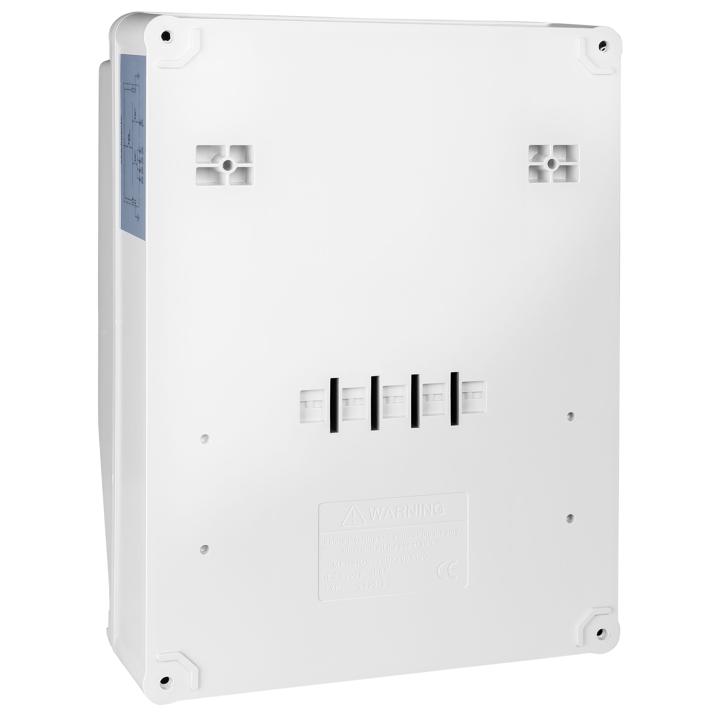 Coffret de chantier électrique - 3x 2P+T 16A 230V, 1x CEE 16A 400V 5P (rouge) & 1x CEE 32A 400V 5P (rouge) prises - Triphasé 400V - IP54 - avec interrupteur différentiel 30 mA intégré
