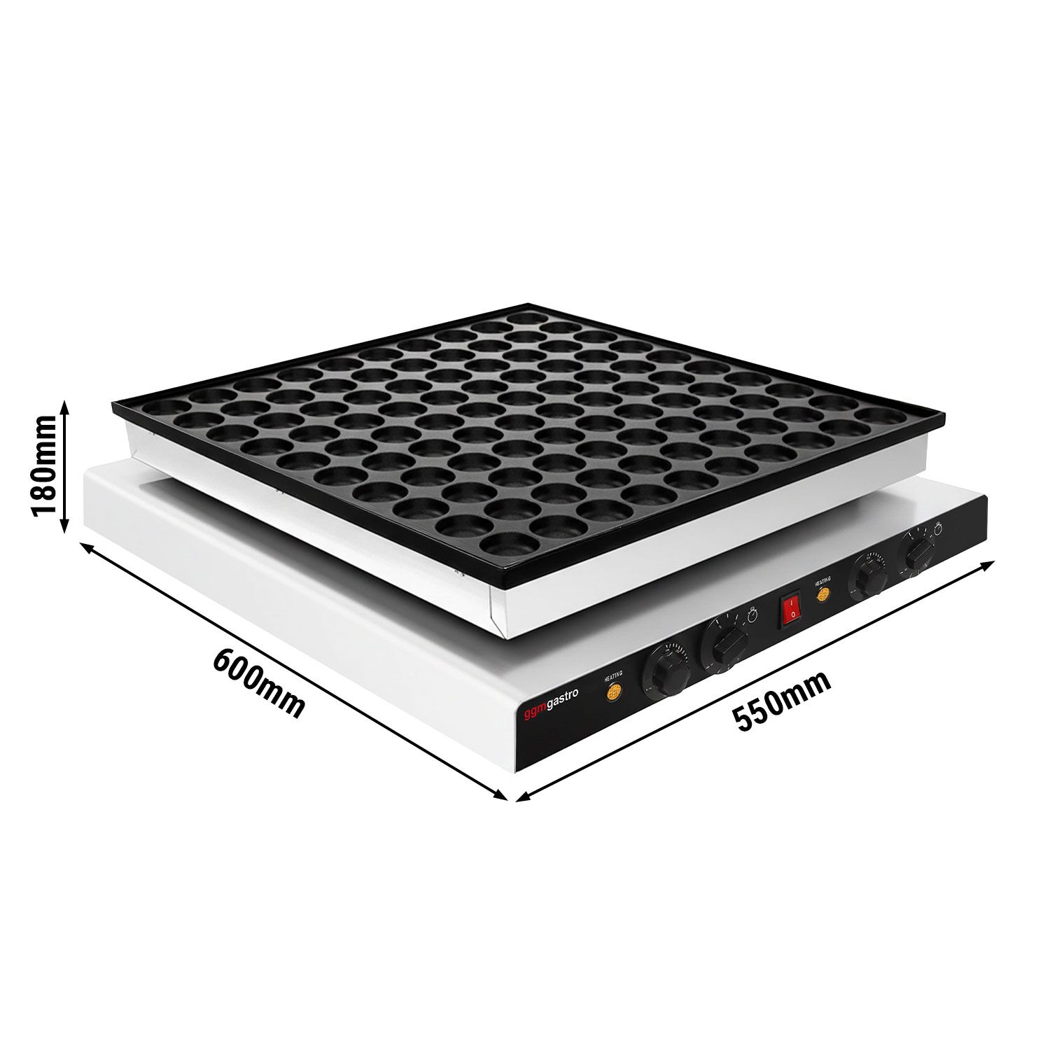Gaufrier – simple – manuel – 3 kW – Forme : poffertjes – pour 100 pièces