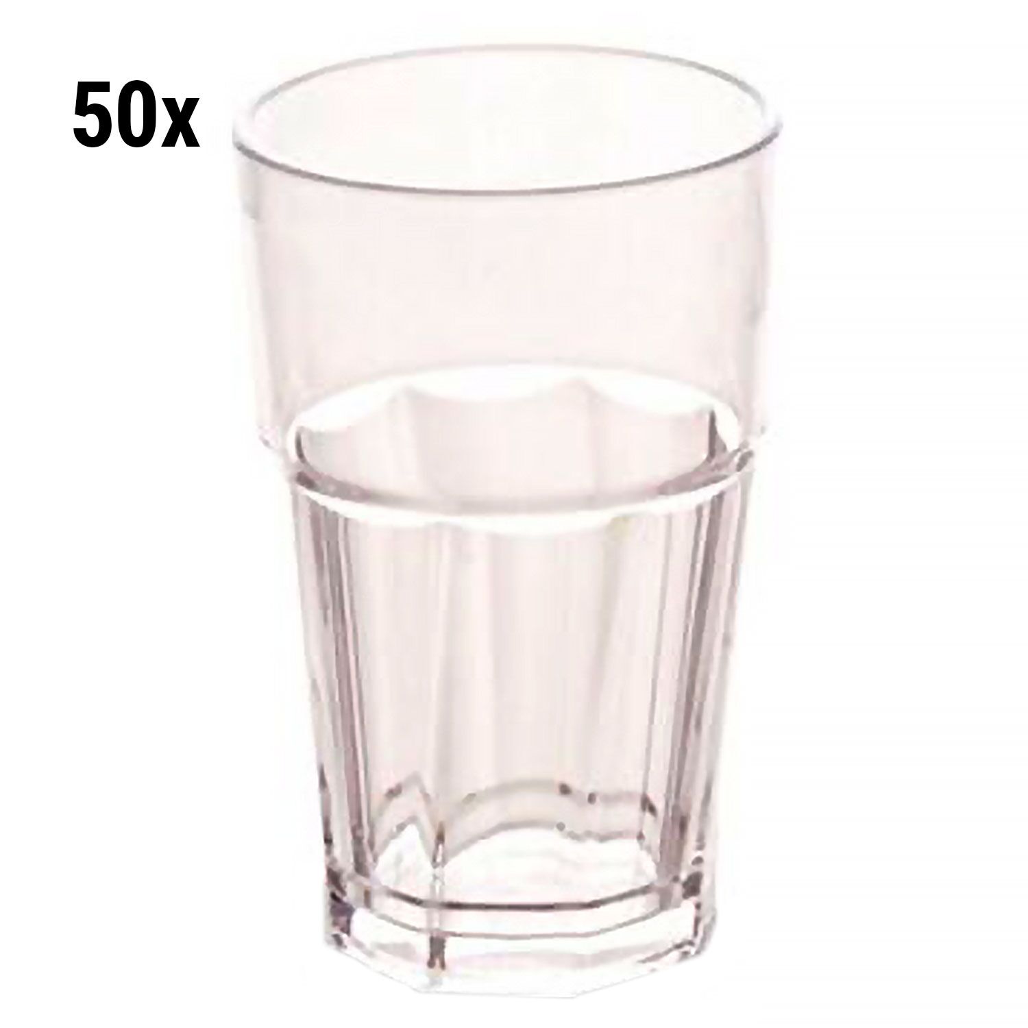 (50 pièces) Verre en Polycarbonate - Transparent - 300 ml