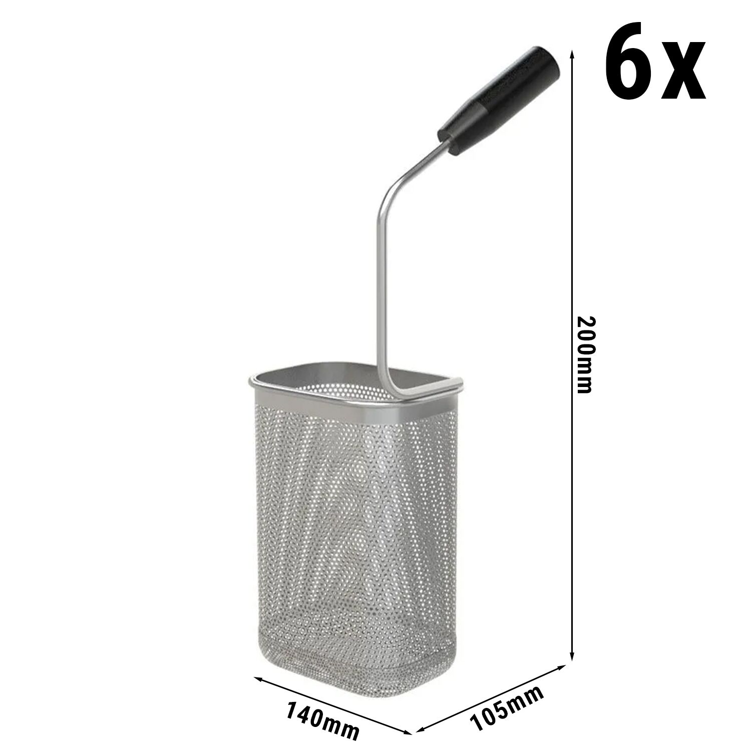 6x 1/6 Panier à nouilles - 140x105x200mm - Inox - compatible avec ENB663P, ENB669P, ENB479P, GNB479E, GNB879E