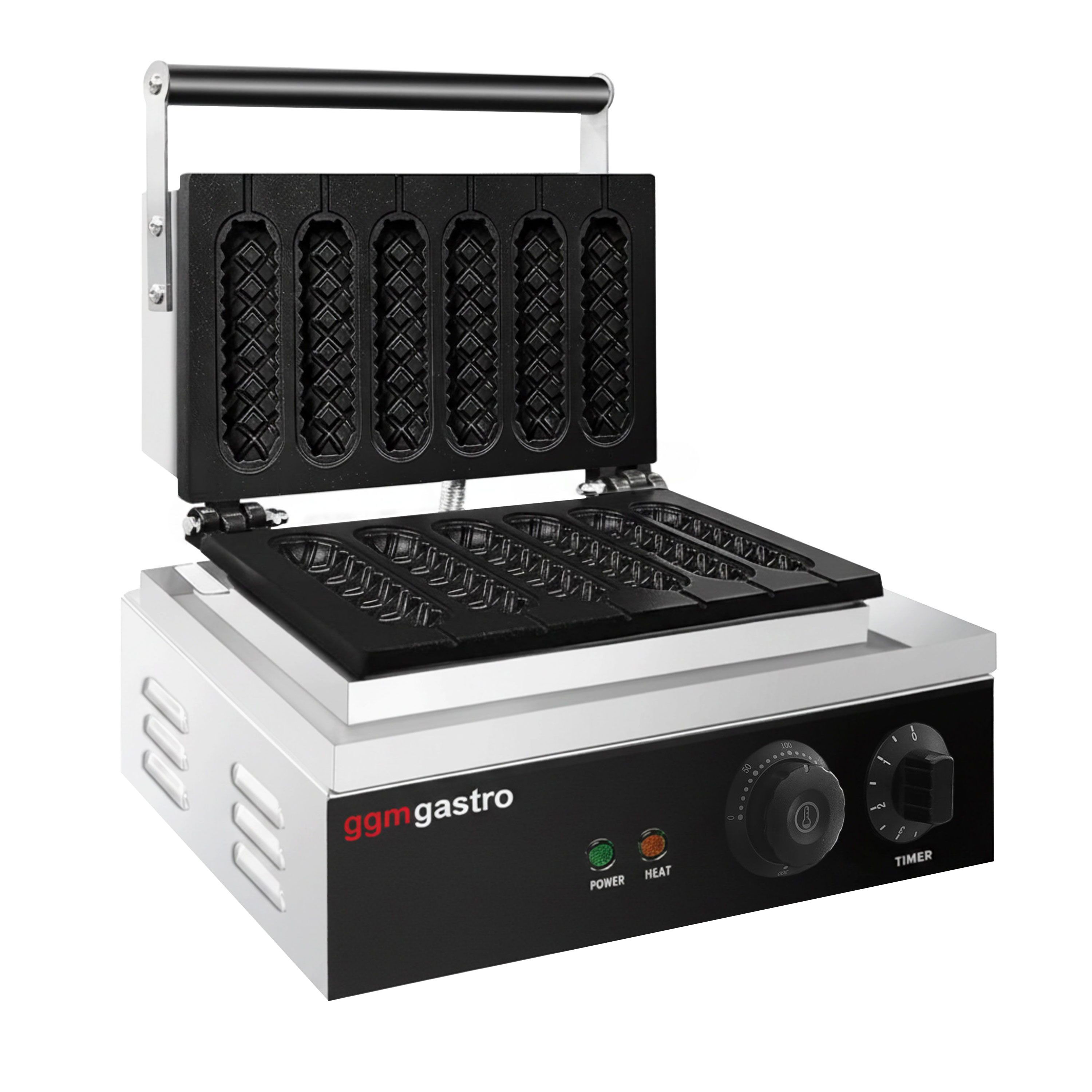 Gaufrier / appareil à corn dog – simple – manuel – 1,55 kW – Forme : gaufre sur bâtonnet