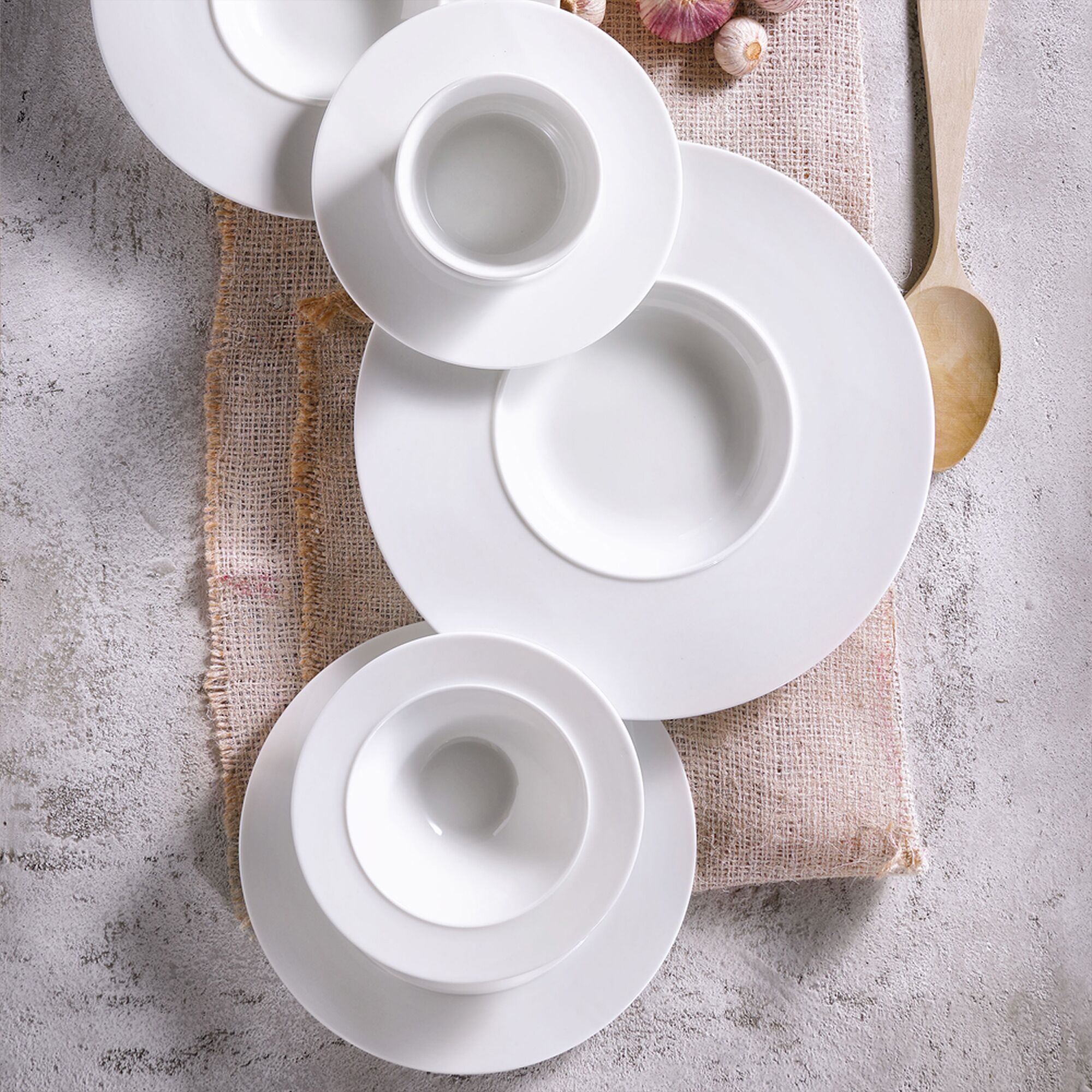 (6 Stück) WHITE DELIGHT - Pastateller - Ø 300mm - Weiß