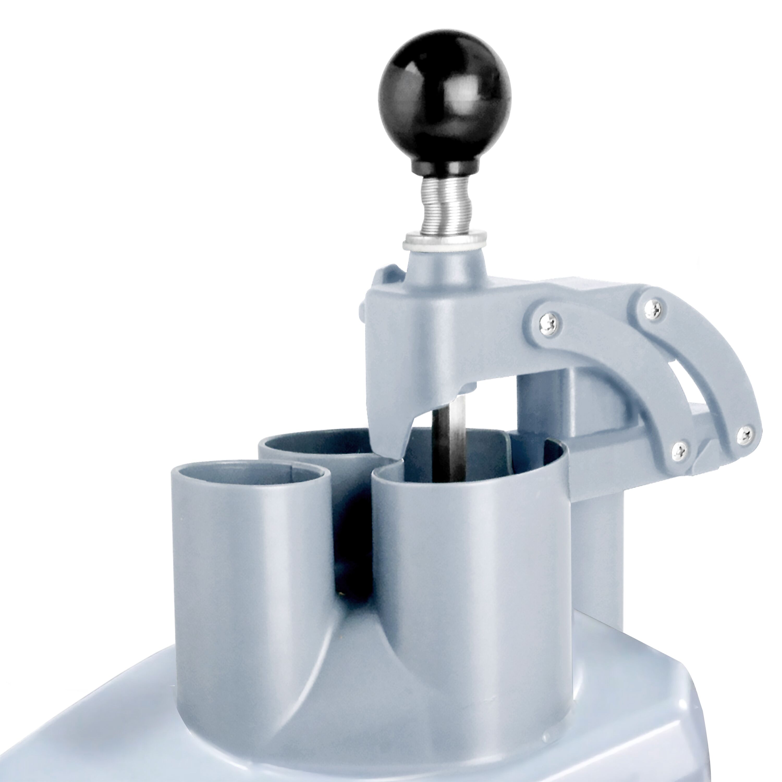 Coupe-légumes électrique - Format compact - 735W - livré avec 4 disques éminceurs/râpeurs - Acier inoxydable - Couvercle rabattable