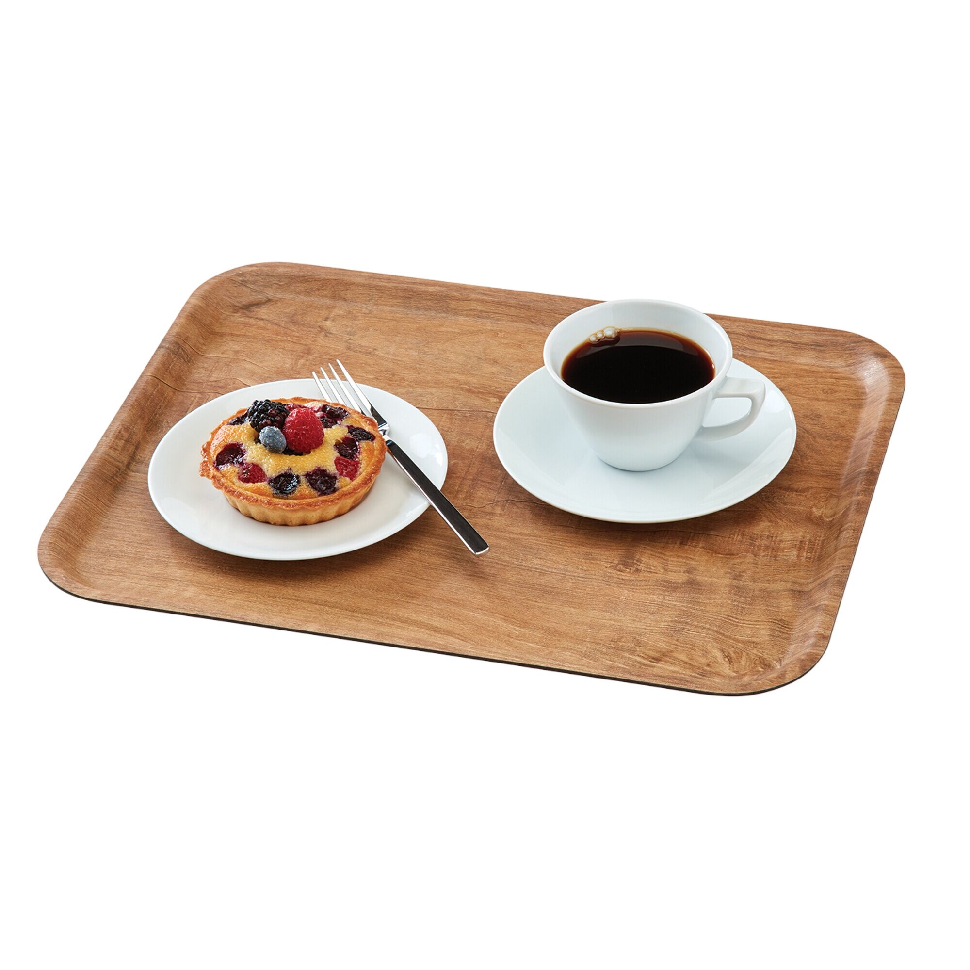 (24 Stück) CAMBRO | MADEIRA - Schichtstofftablett - rechteckig - 330x430mm - Holzoptik - braun oliv