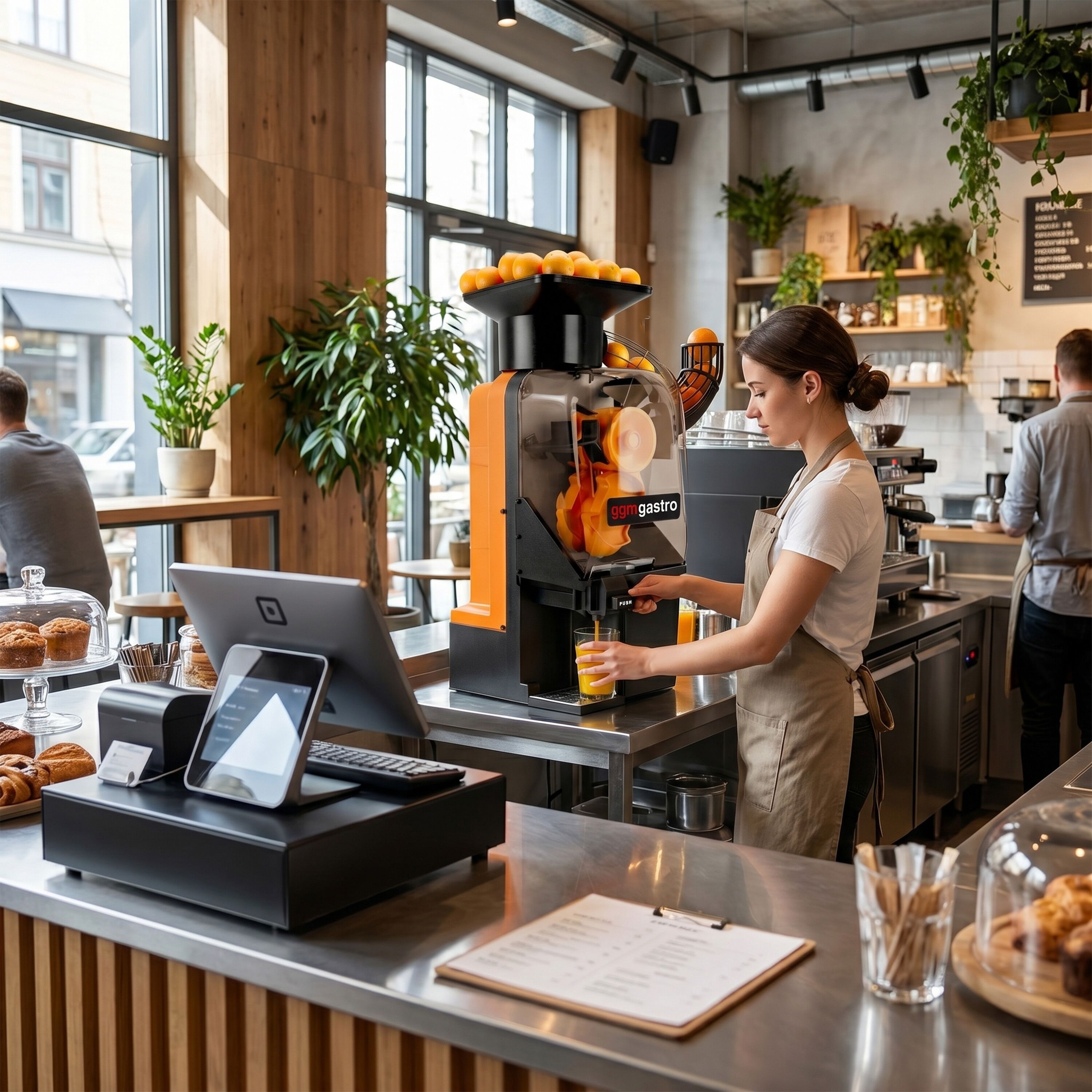 Presse-agrumes électrique - Orange - Alimentation automatique en fruits