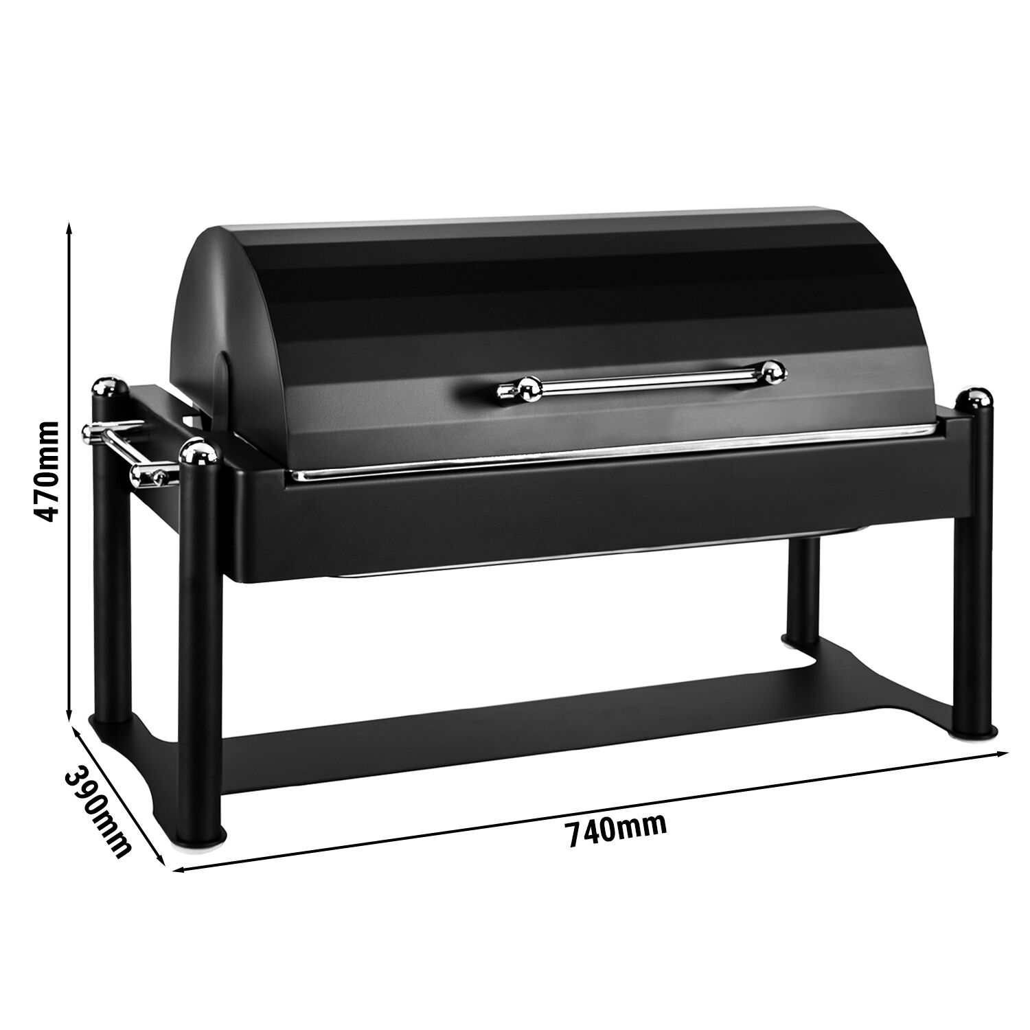 Chafing dish - avec couvercle - Noir