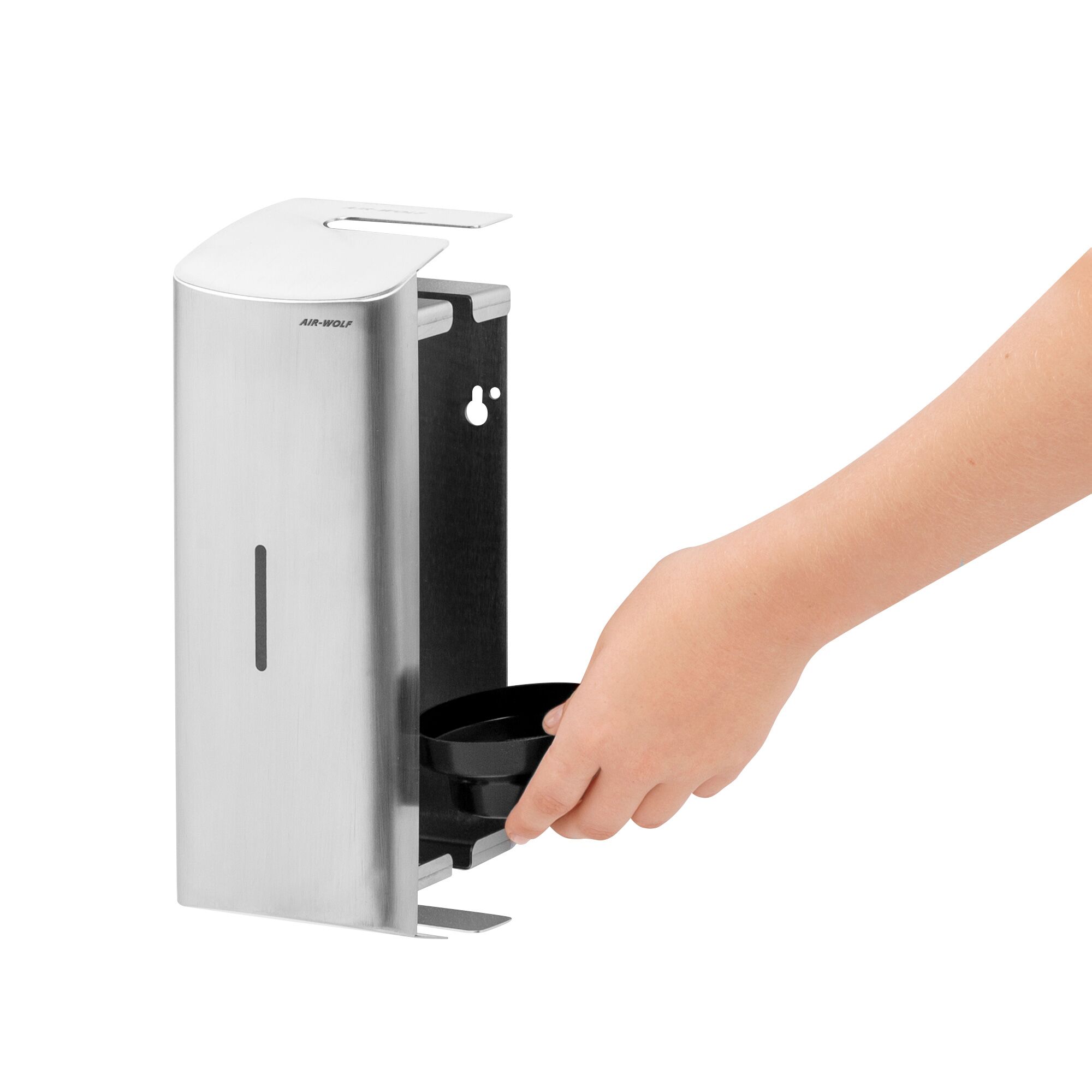 AIR-WOLF | Wall Mounted Toilet Brush Holder – Closed Front, Removable Liner, Fixings Included