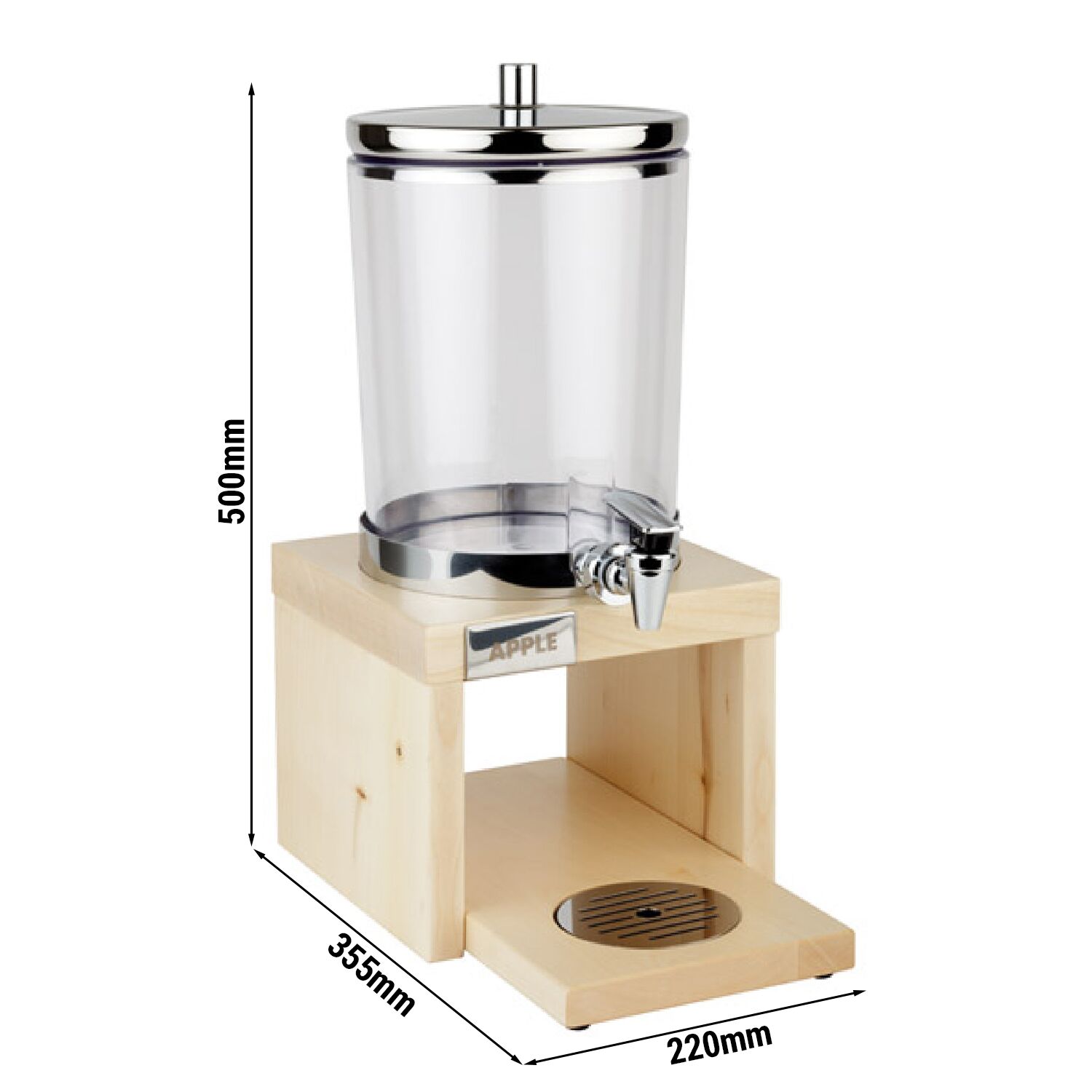 Distributeur de jus - BRIDGE - avec accumulateurs de froid - 6 L - Bois, acier inoxydable - incl. socle, 2 batteries, adaptateur sans contact