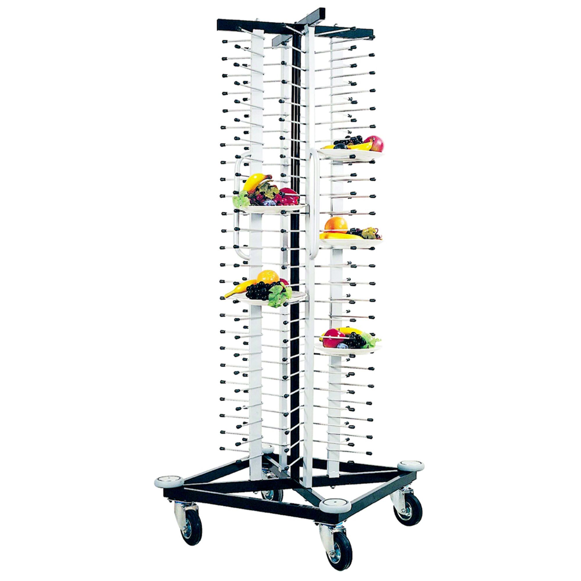 Empileur d’assiettes - jusqu’à 100 assiettes - Ø 17 - 32 cm - à roulettes
