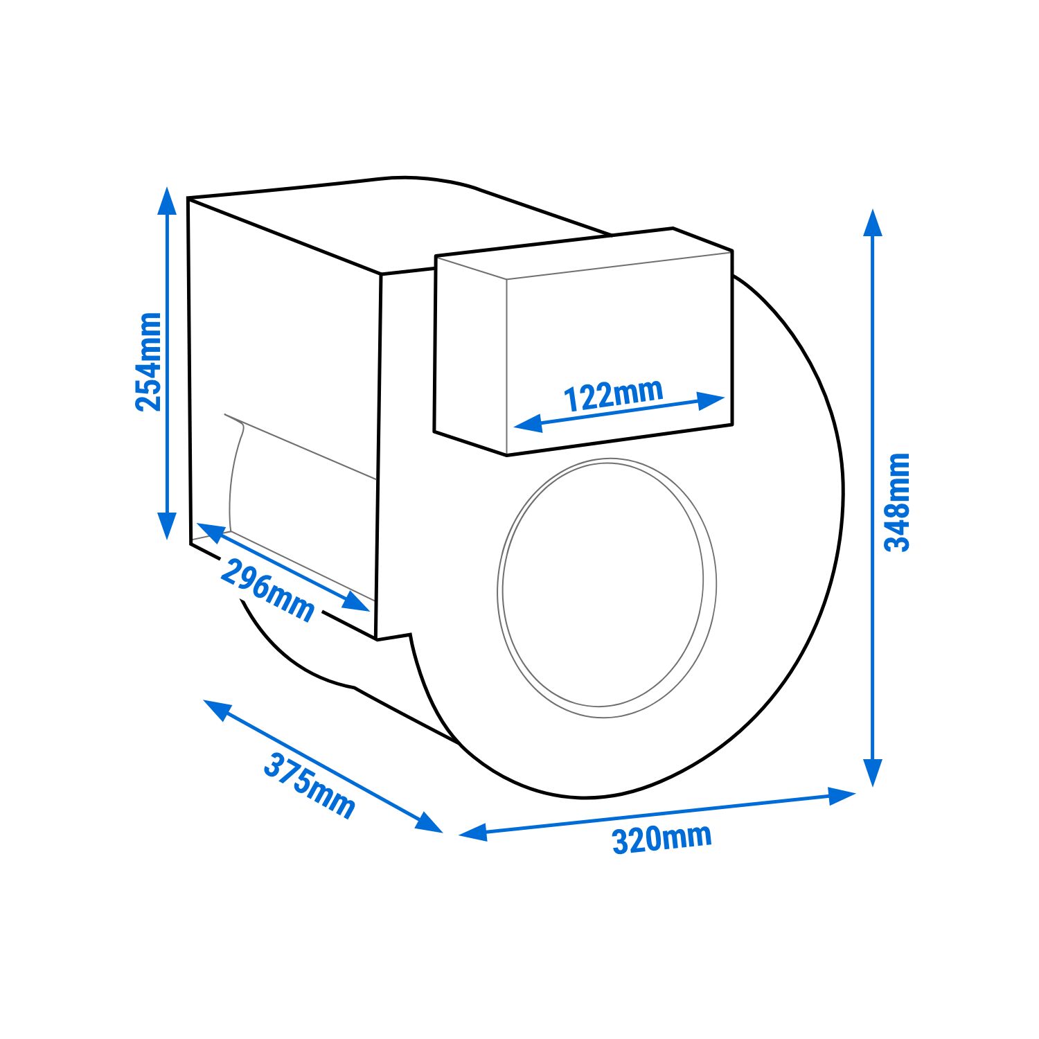 Ventilateur radial – 2200 m³/h – pour hottes murales