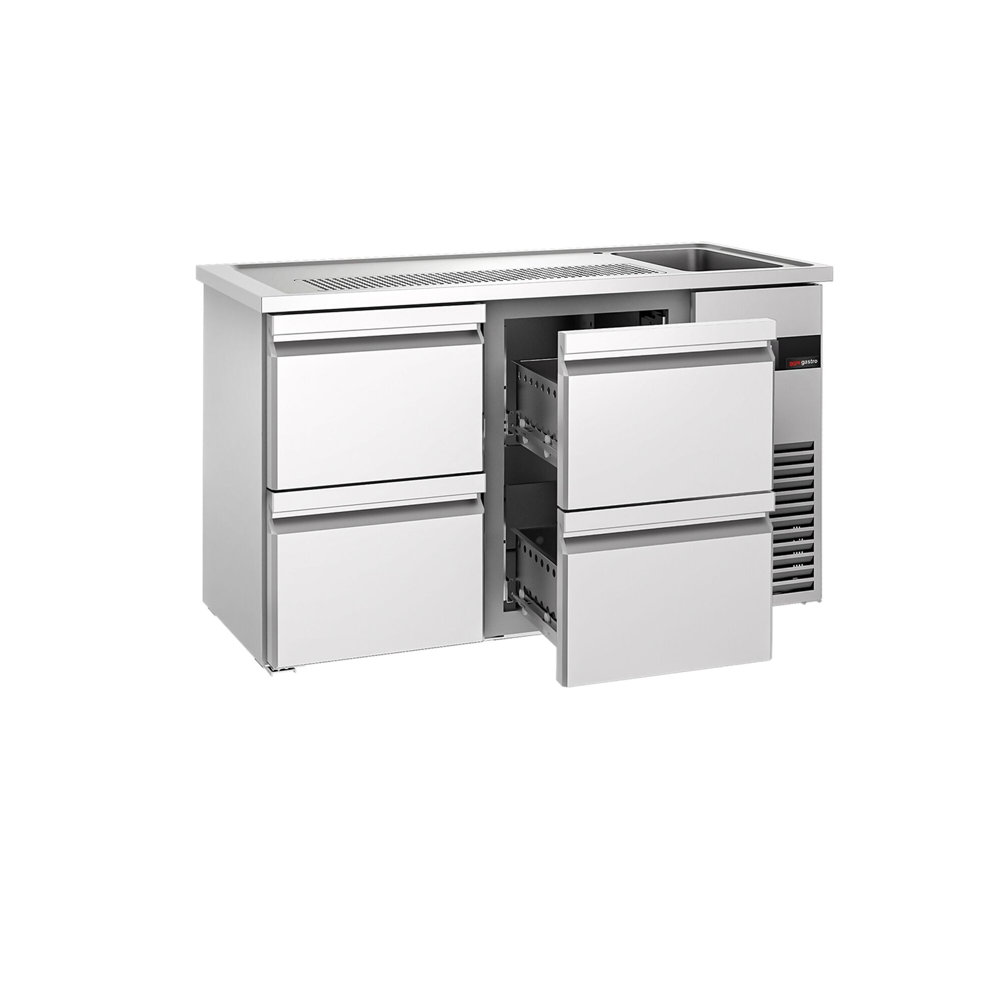 Comptoir de bar réfrigéré PREMIUM - 1550x700 mm - 4 tiroirs