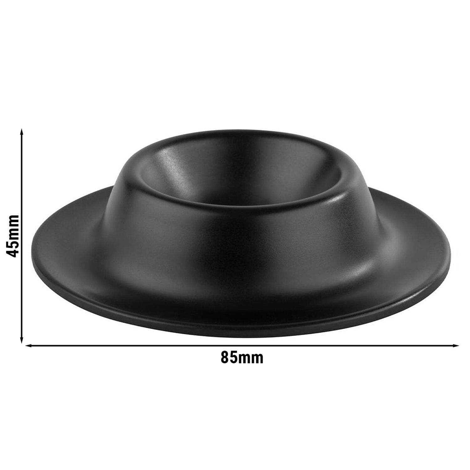 (6 pcs) Coquetier EGGY - Mélamine - Ø 85mm - Noir