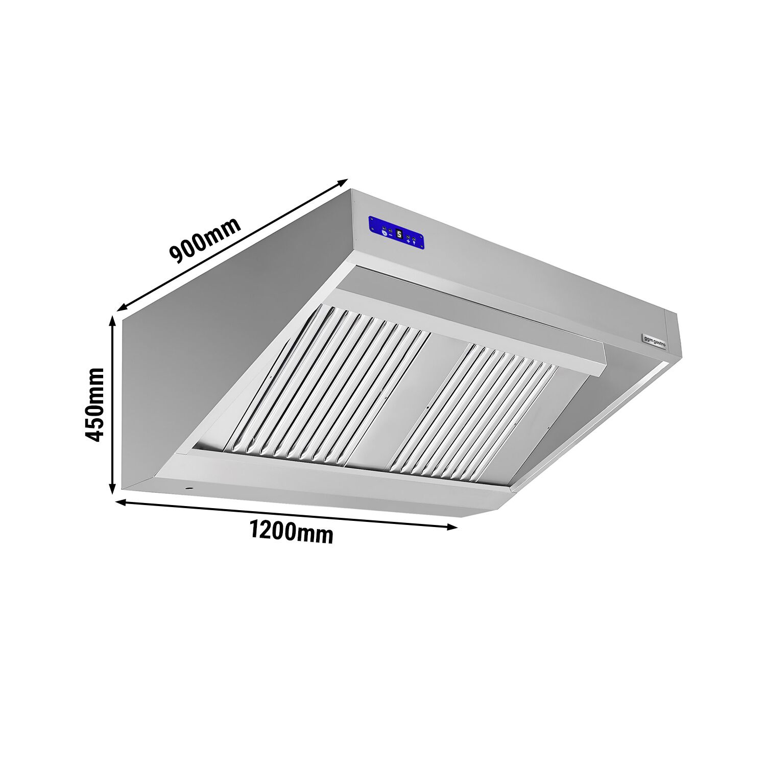 Hotte murale avec moteur - 1200 mm - Régulateur, filtre et lampe