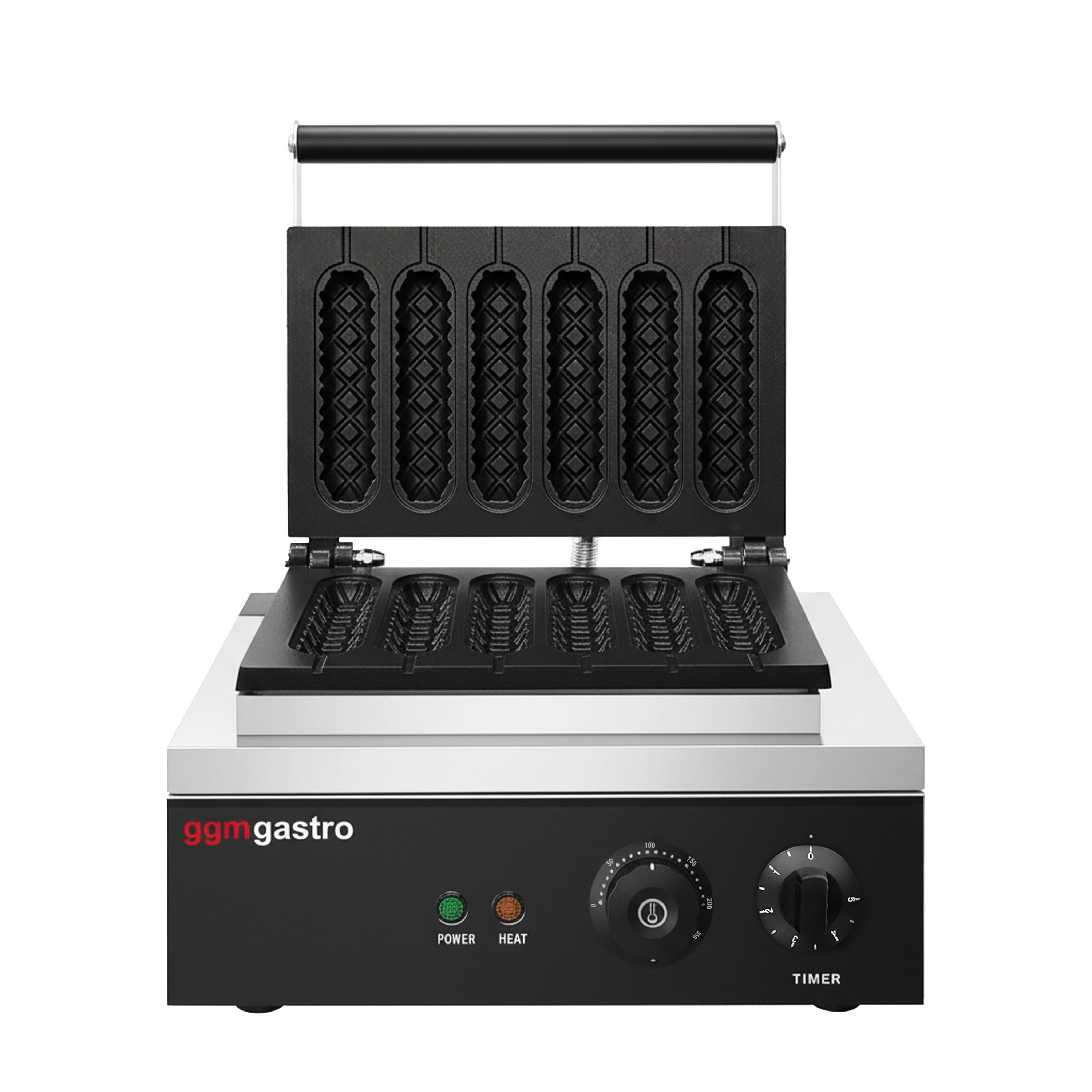 Gaufrier / appareil à corn dog – simple – manuel – 1,55 kW – Forme : gaufre sur bâtonnet
