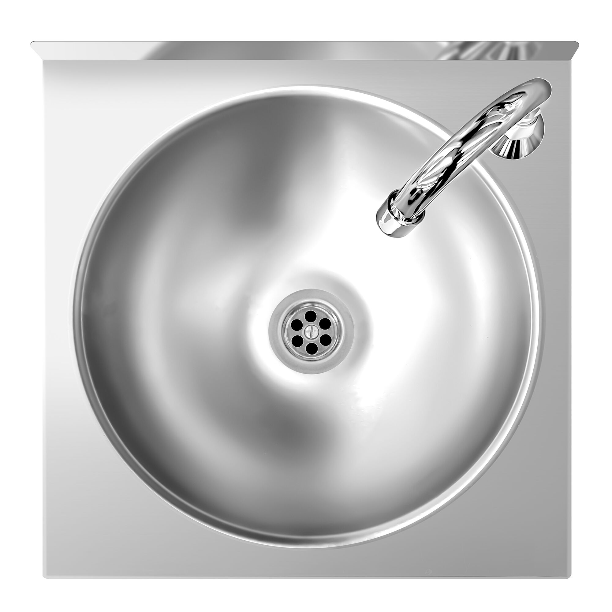 Lave-mains - Acier inoxydable - avec commande fémorale (raccordements eau froide & eau chaude)